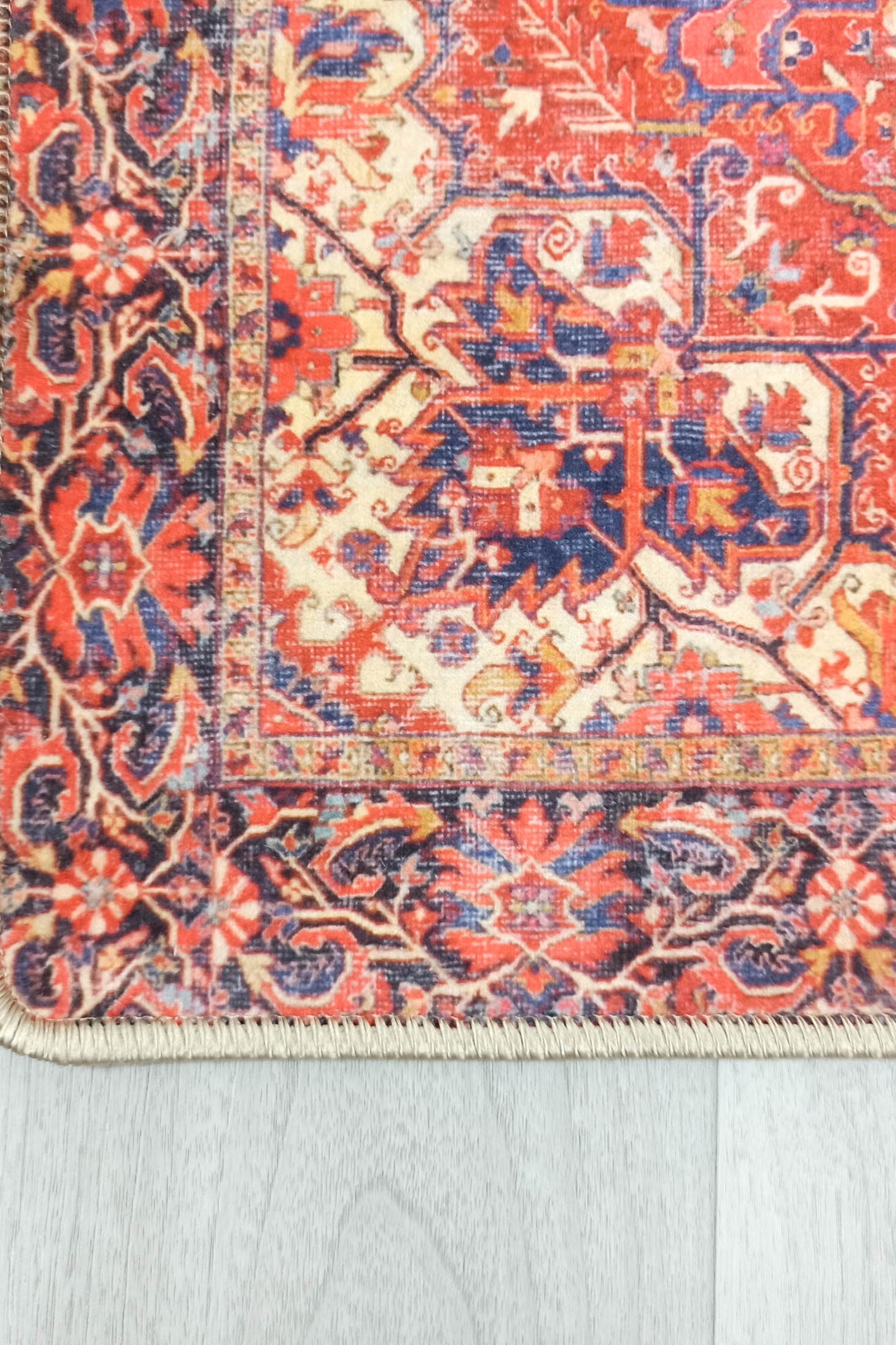 Emery Red Blue Heriz Persian 2x3 Rug