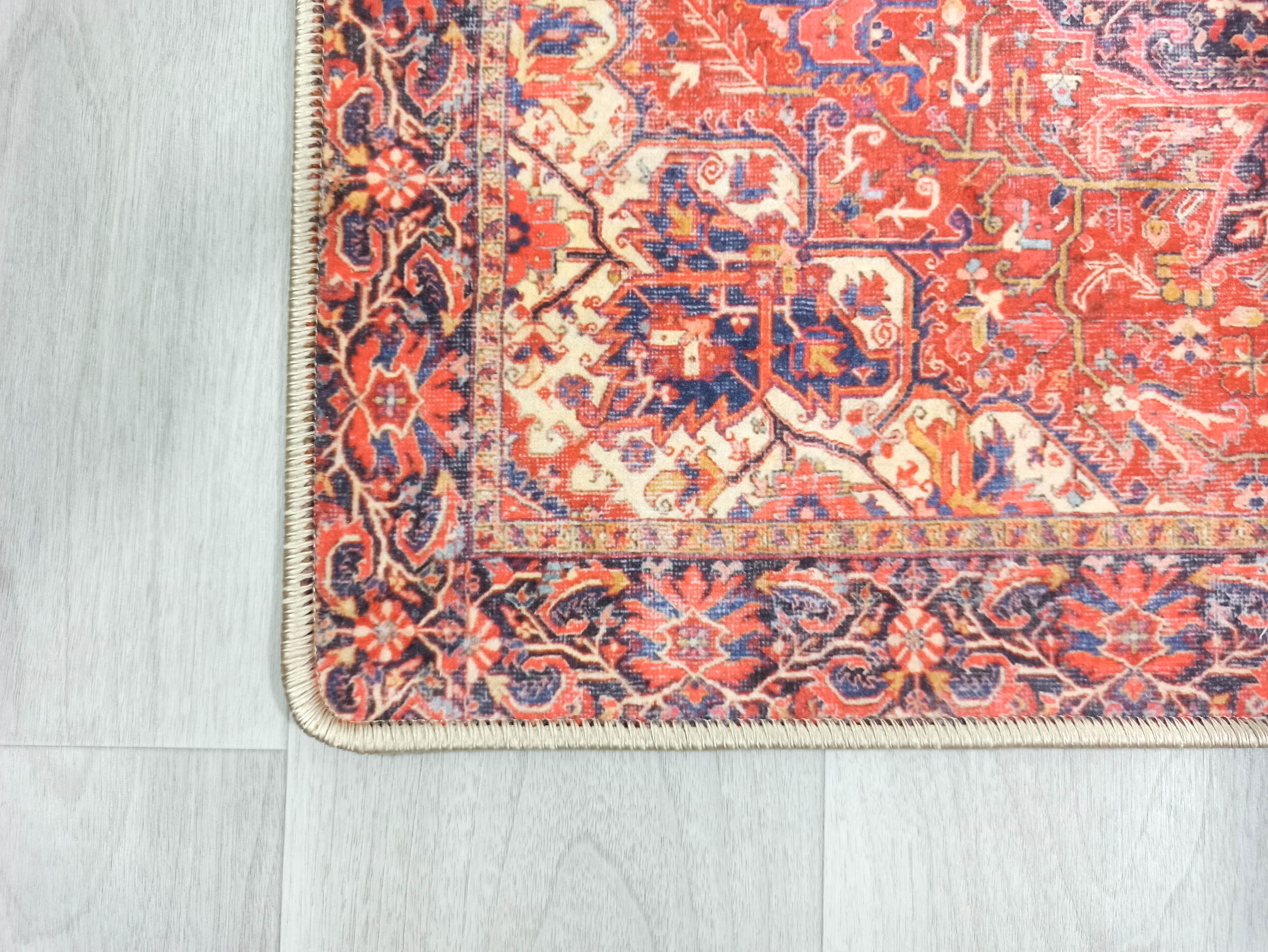 Emery Red Blue Heriz Persian 2x3 Rug