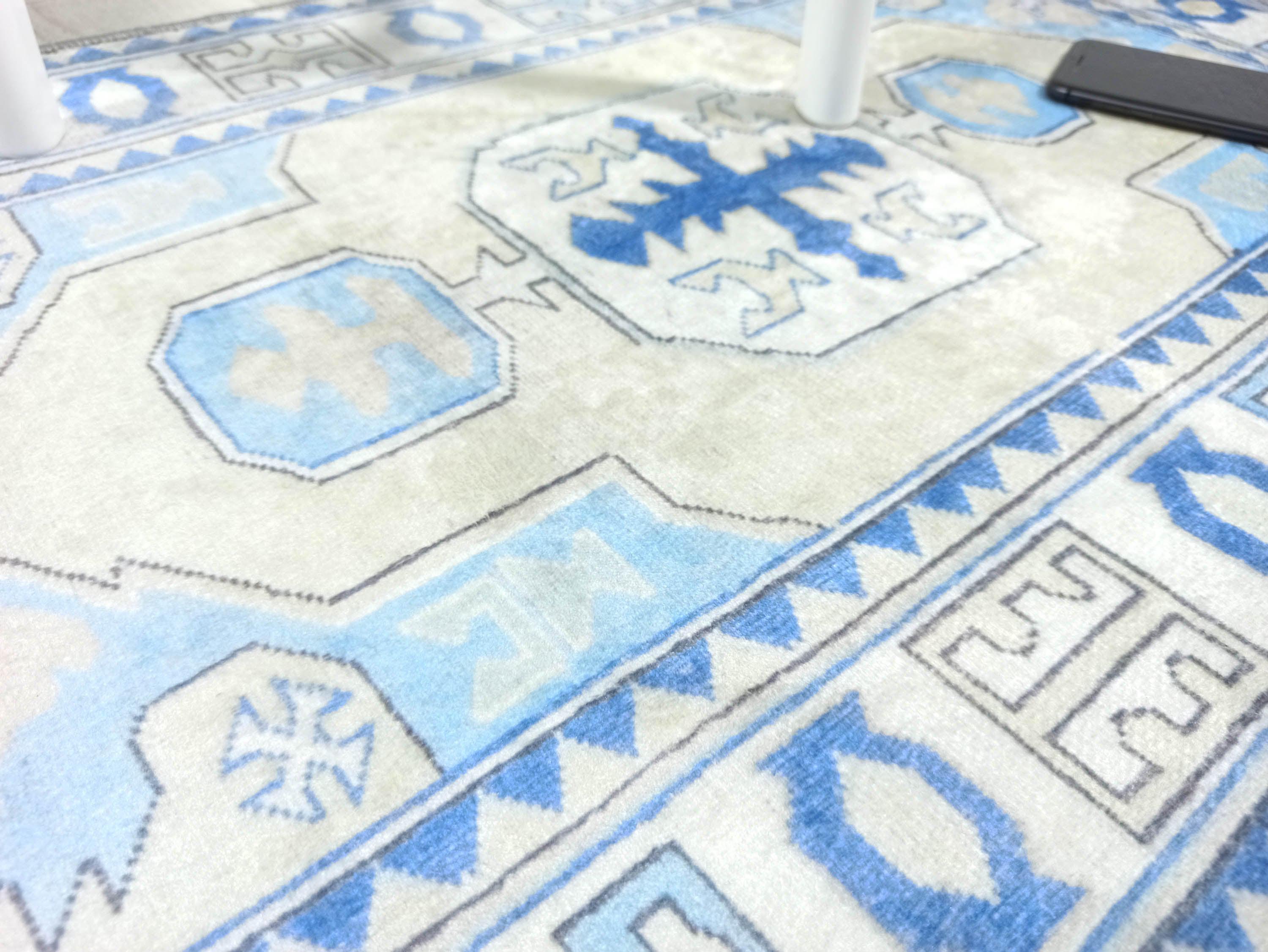 Lani Blue Beige Geometric Turkish 2x3 Rug