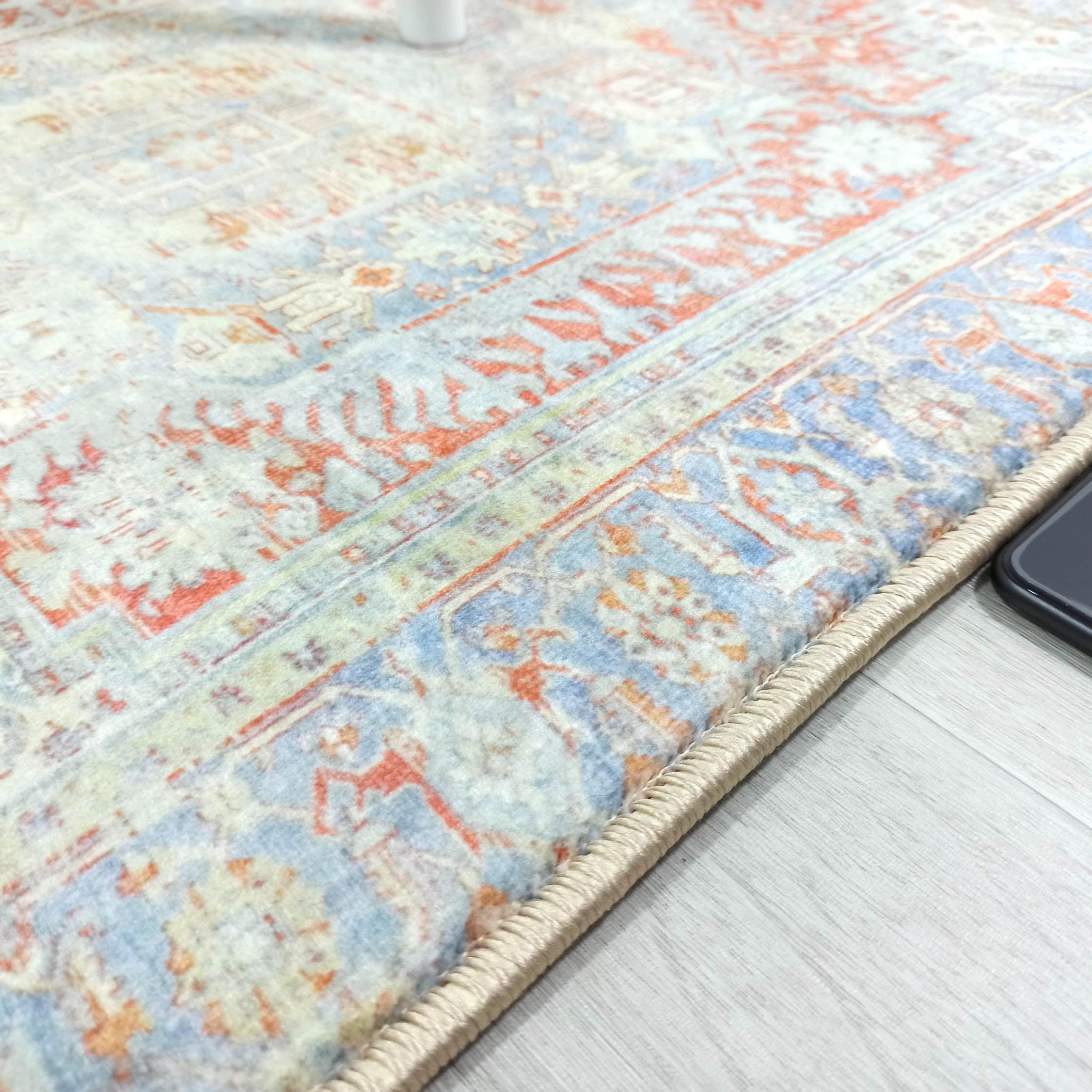 Kyler Faded Blue Orange Persian Small 2x3 Rug