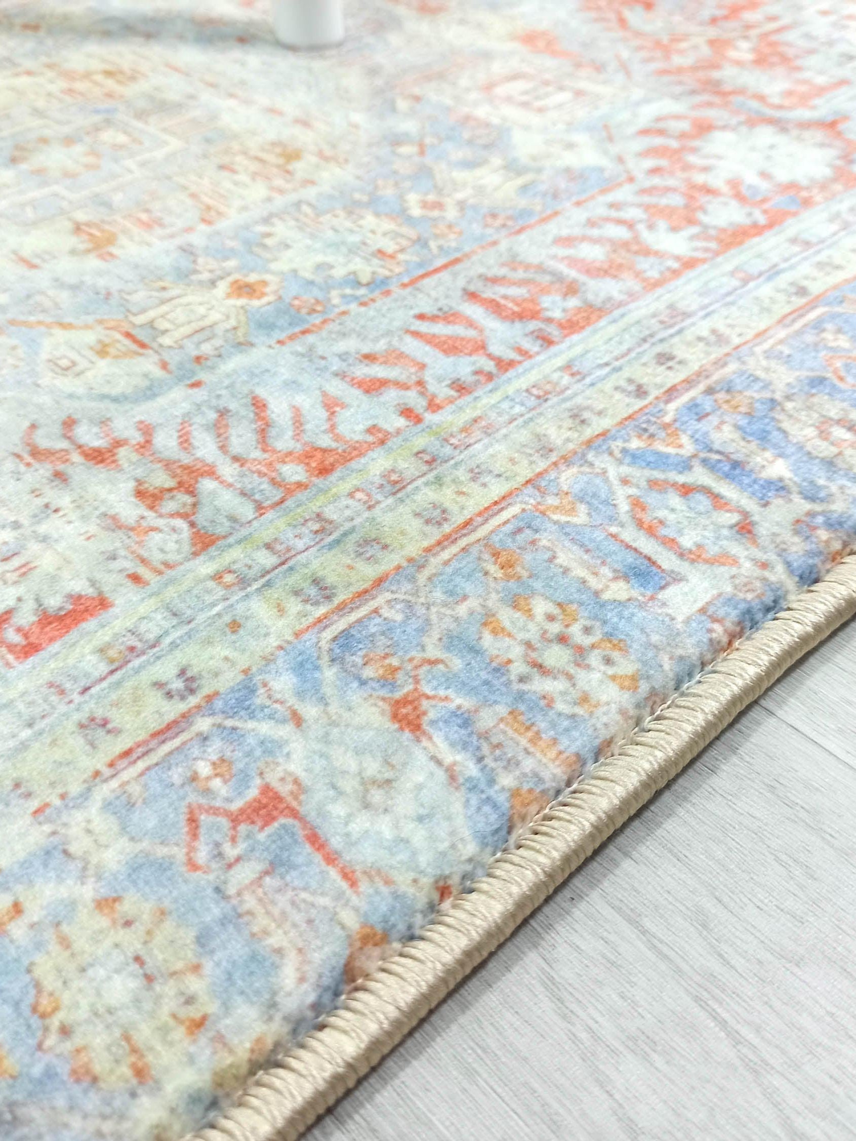 Kyler Faded Blue Orange Persian Small 2x3 Rug