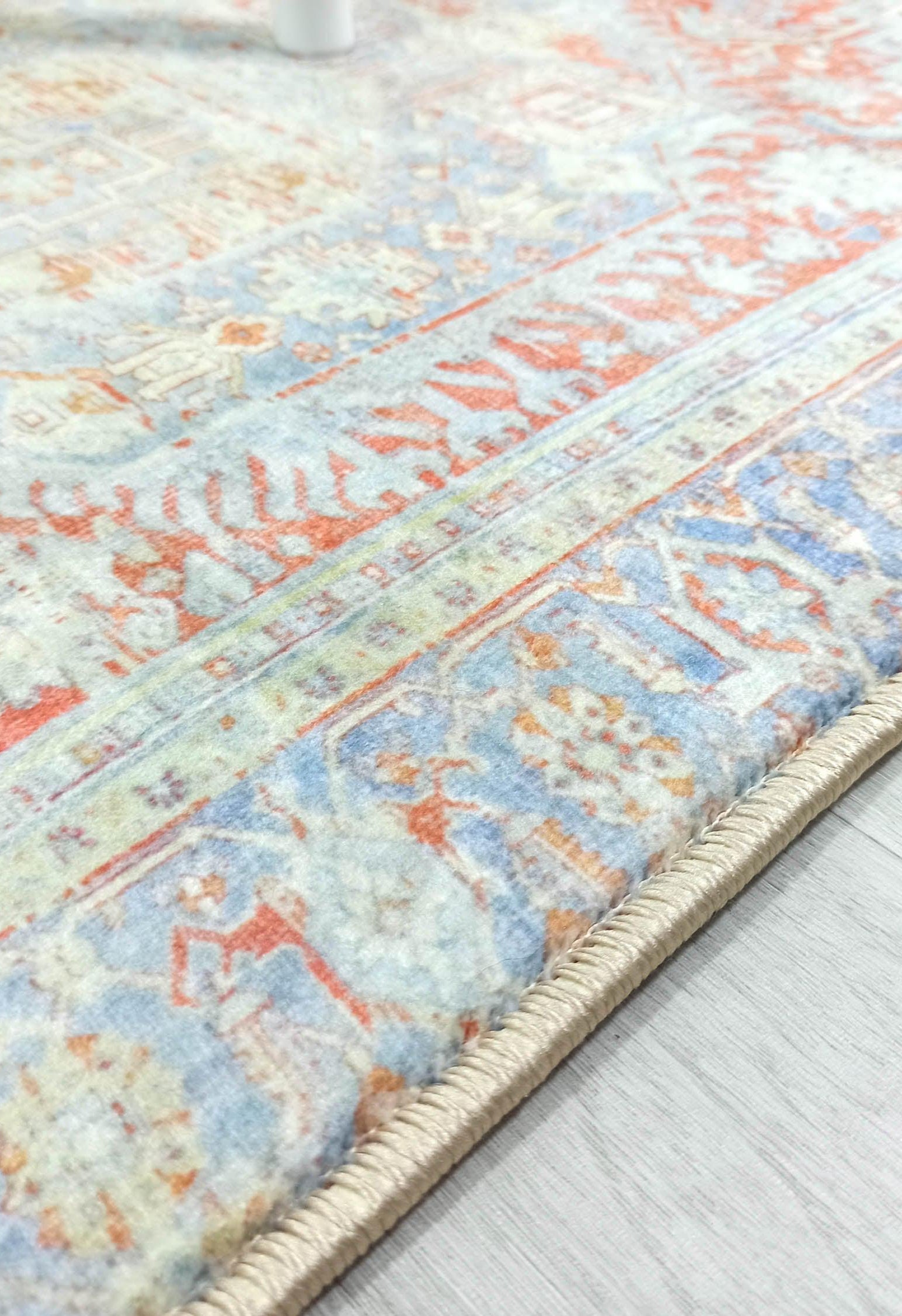 Kyler Faded Blue Orange Persian Small 2x3 Rug