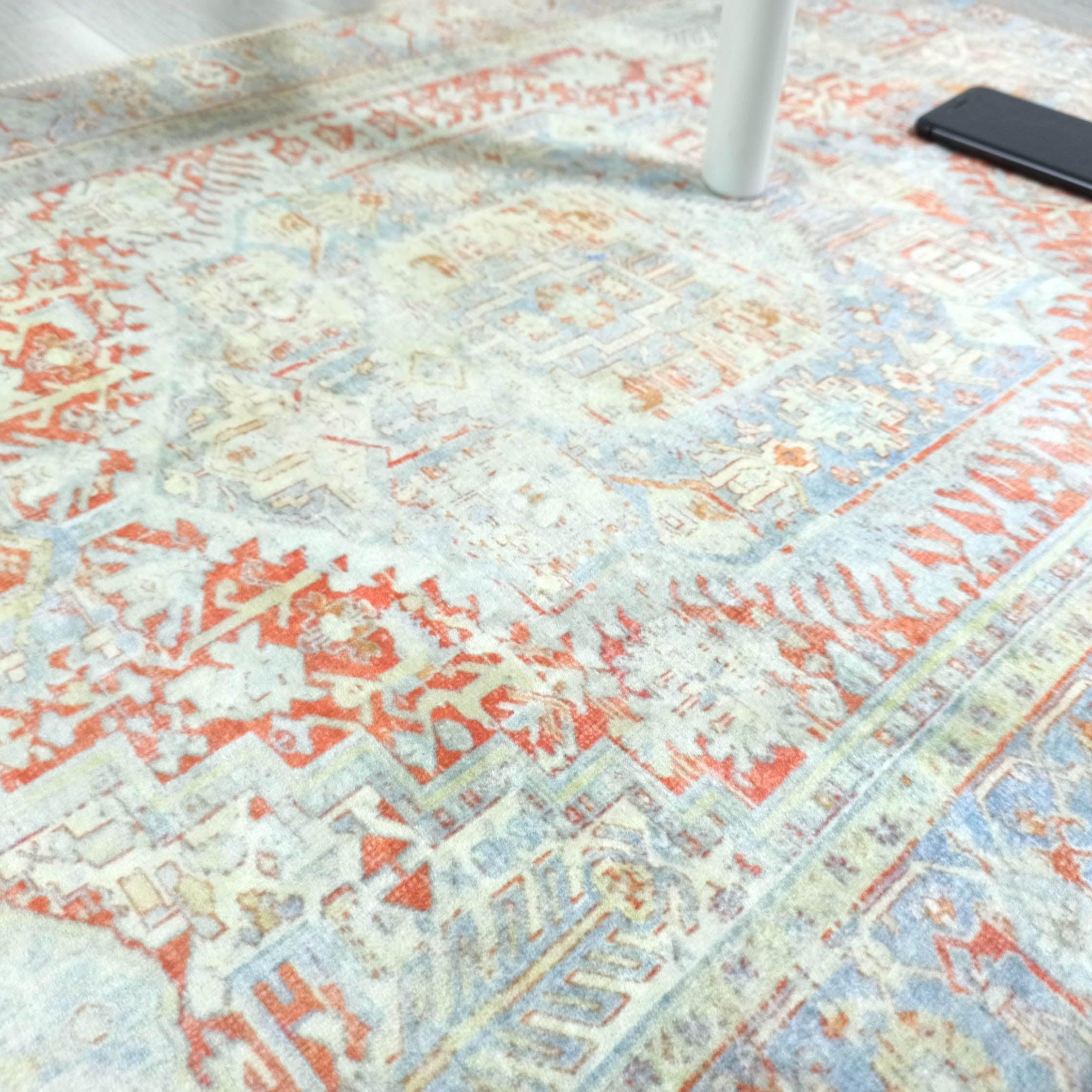 Kyler Faded Blue Orange Persian Small 2x3 Rug