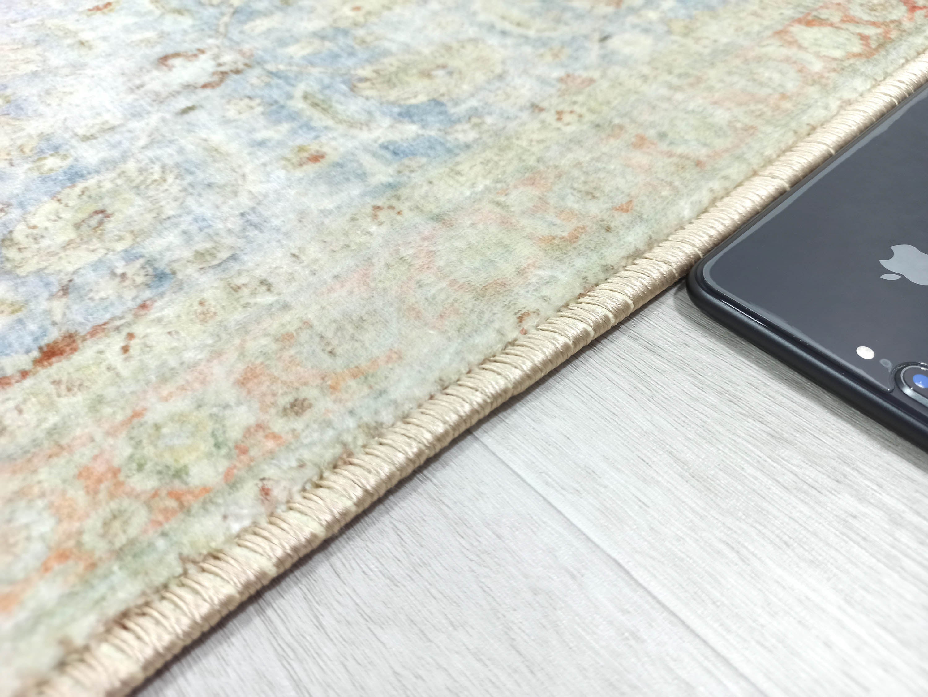 Alys Faded Blue Beige Vintage Turkish 2x3 Rug