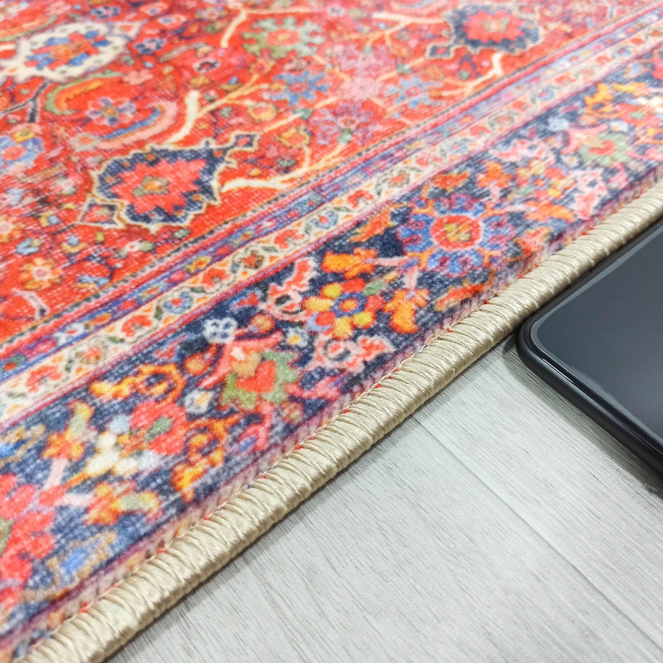 Vivi Red Orange Floral Turkish 2x3 Rug