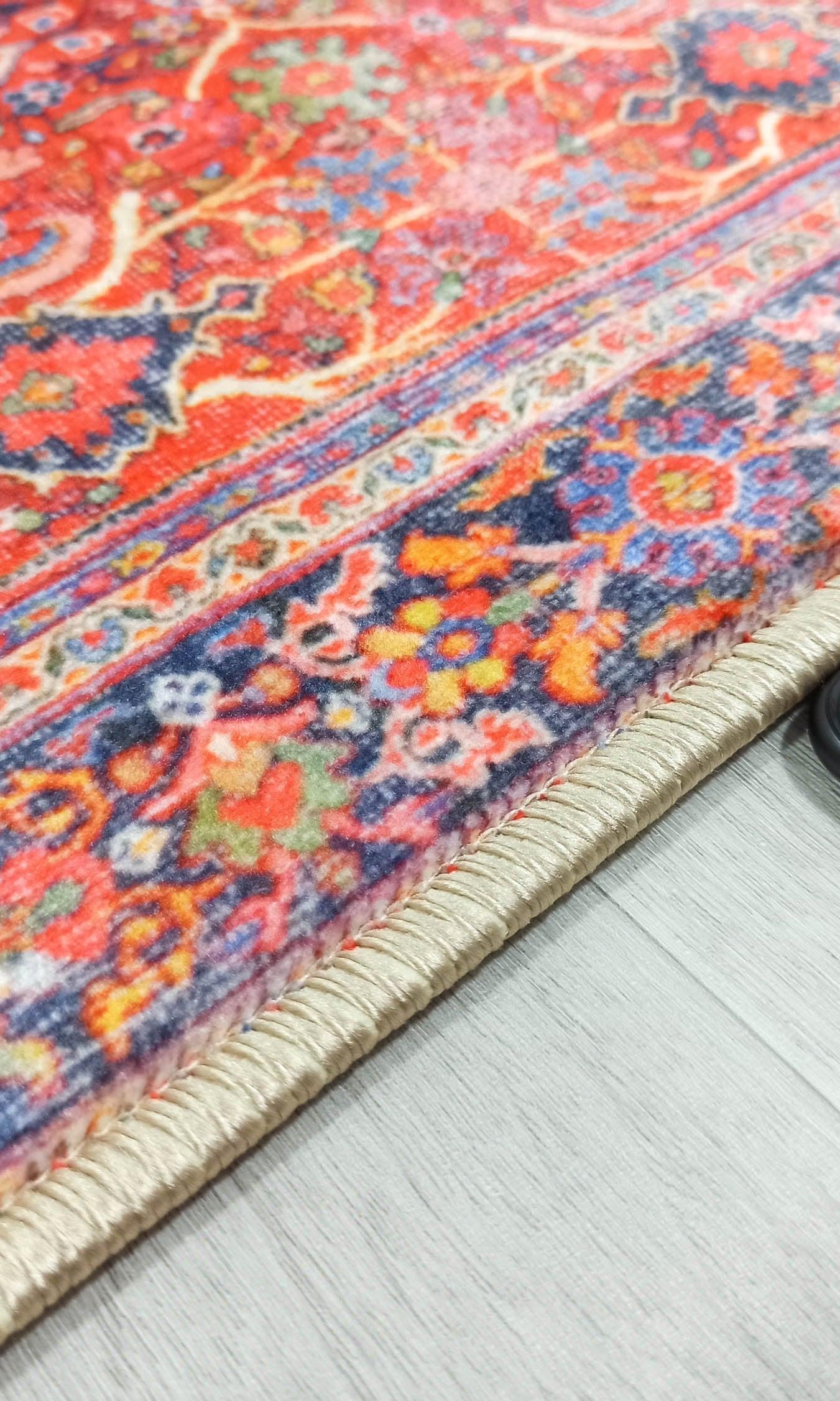 Vivi Red Orange Floral Turkish 2x3 Rug
