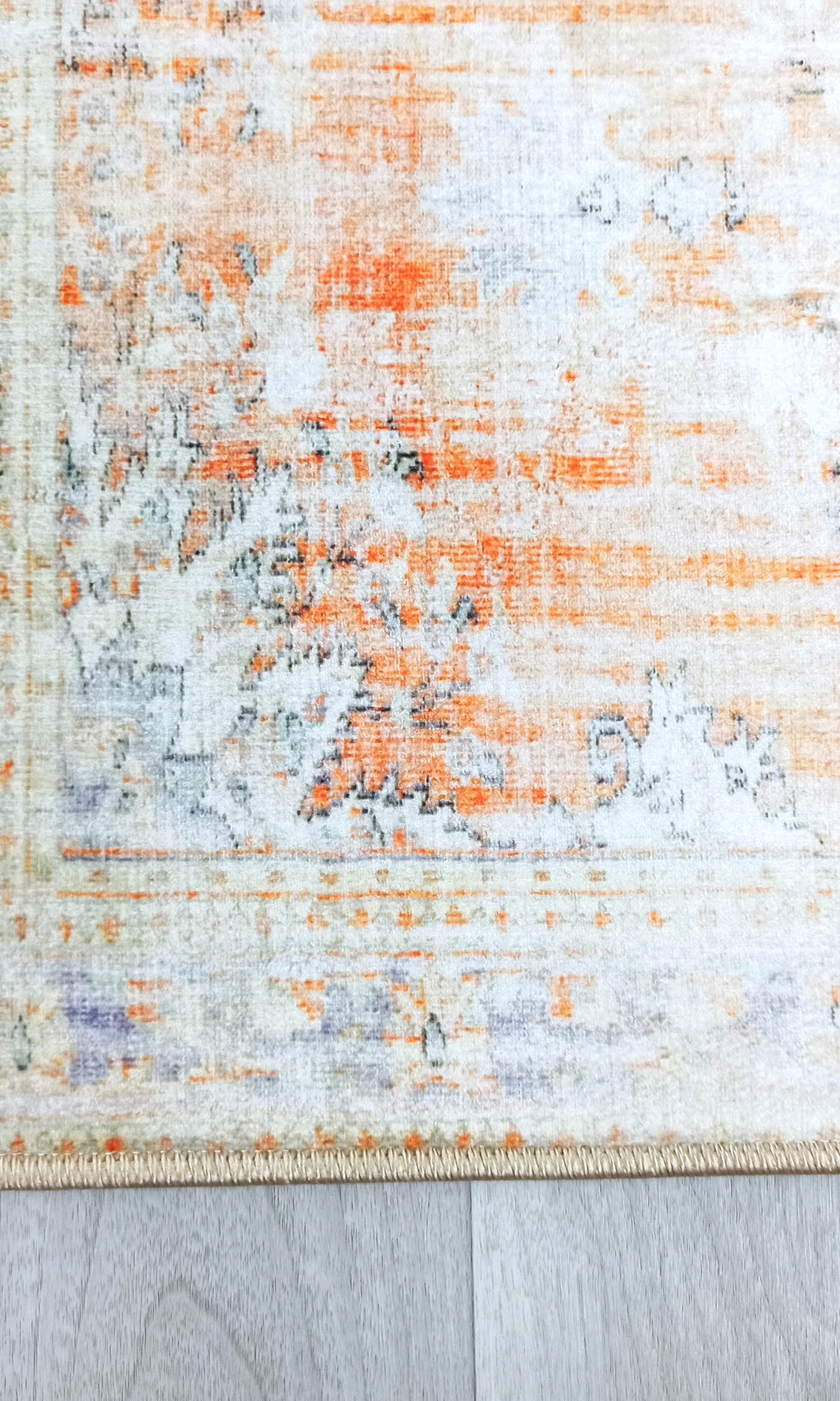 Makenna Orange Distressed Beige Turkish 2x3 Rug