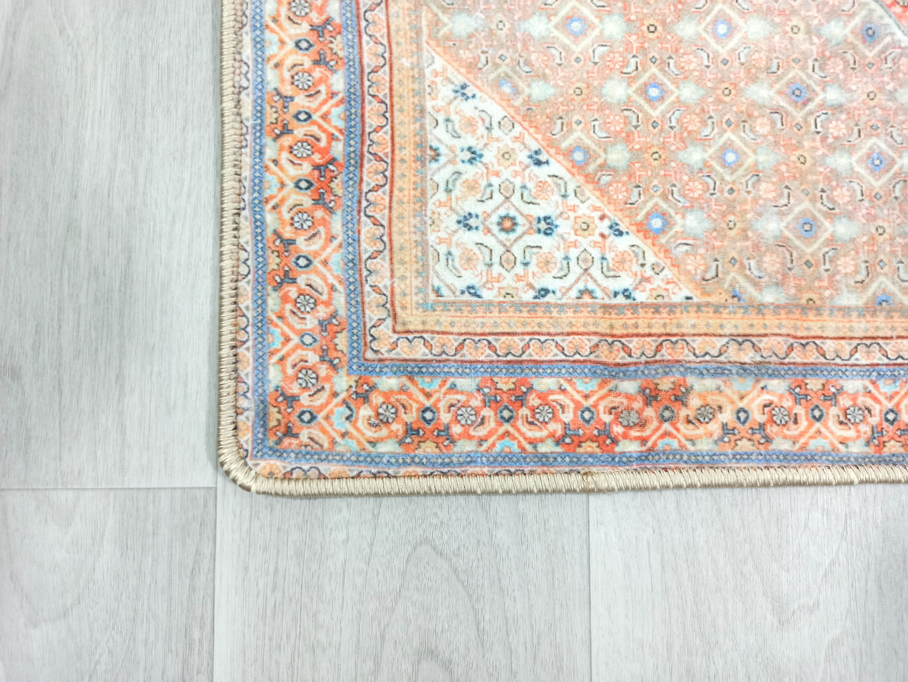 Kashan Faded Orange Blue Persian 2x3 Rug