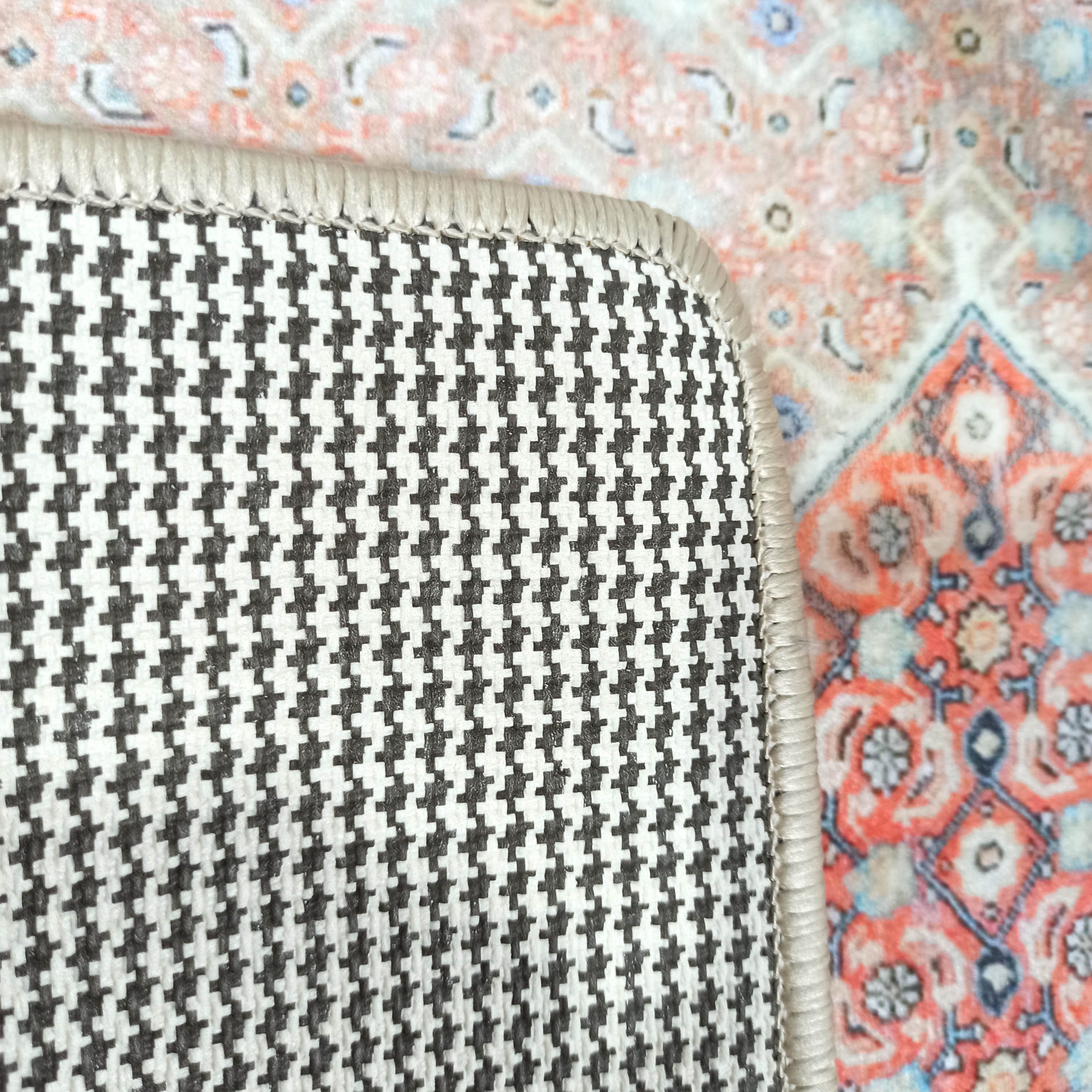 Kashan Faded Orange Blue Persian 2x3 Rug