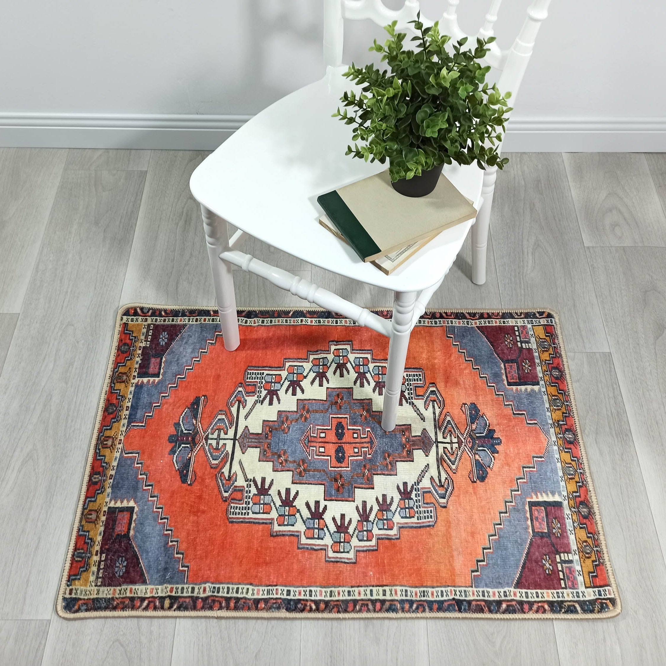 Kaci Brunt Orange Coral Turkish 2x3 Rug