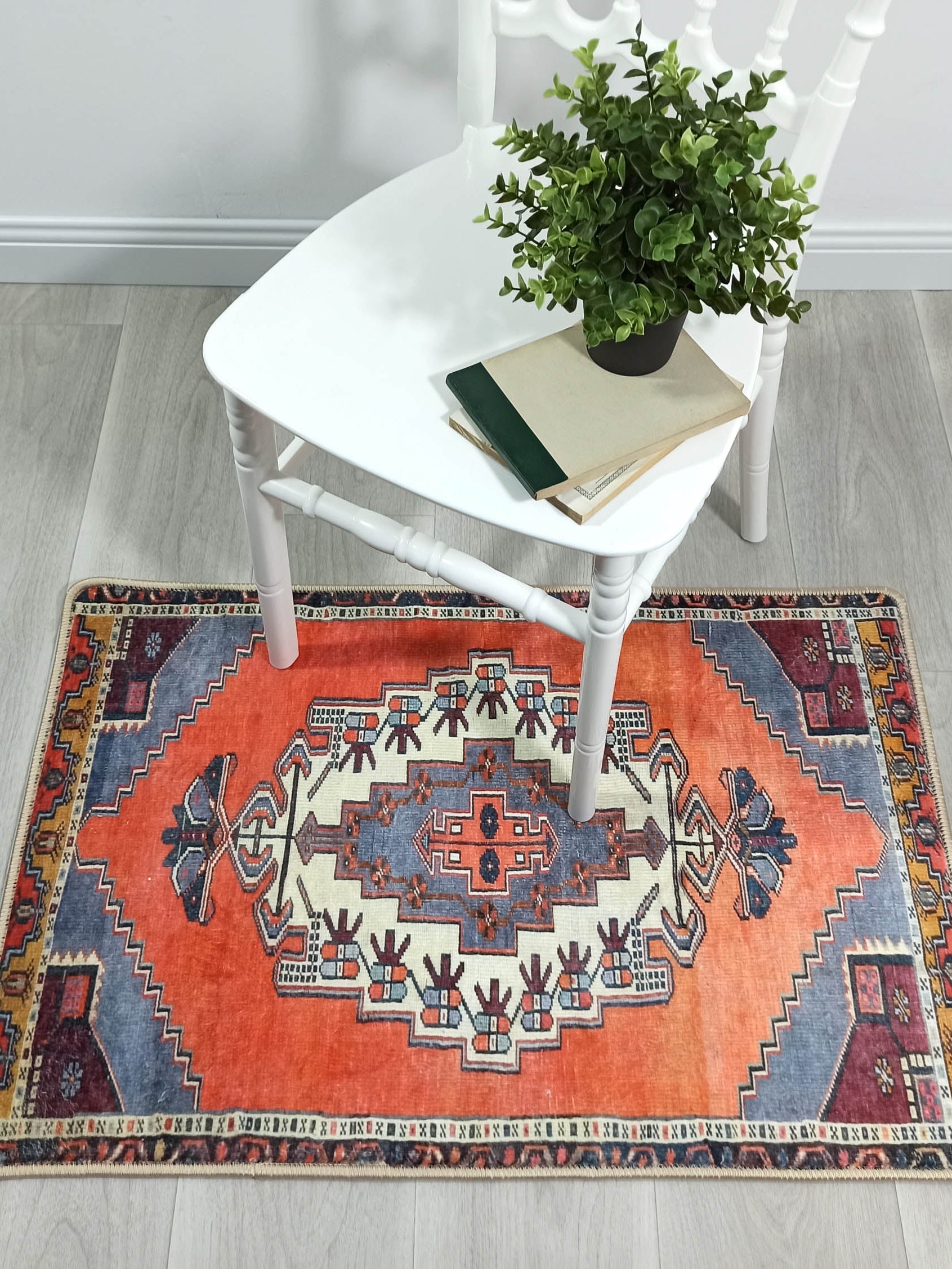 Kaci Brunt Orange Coral Turkish 2x3 Rug
