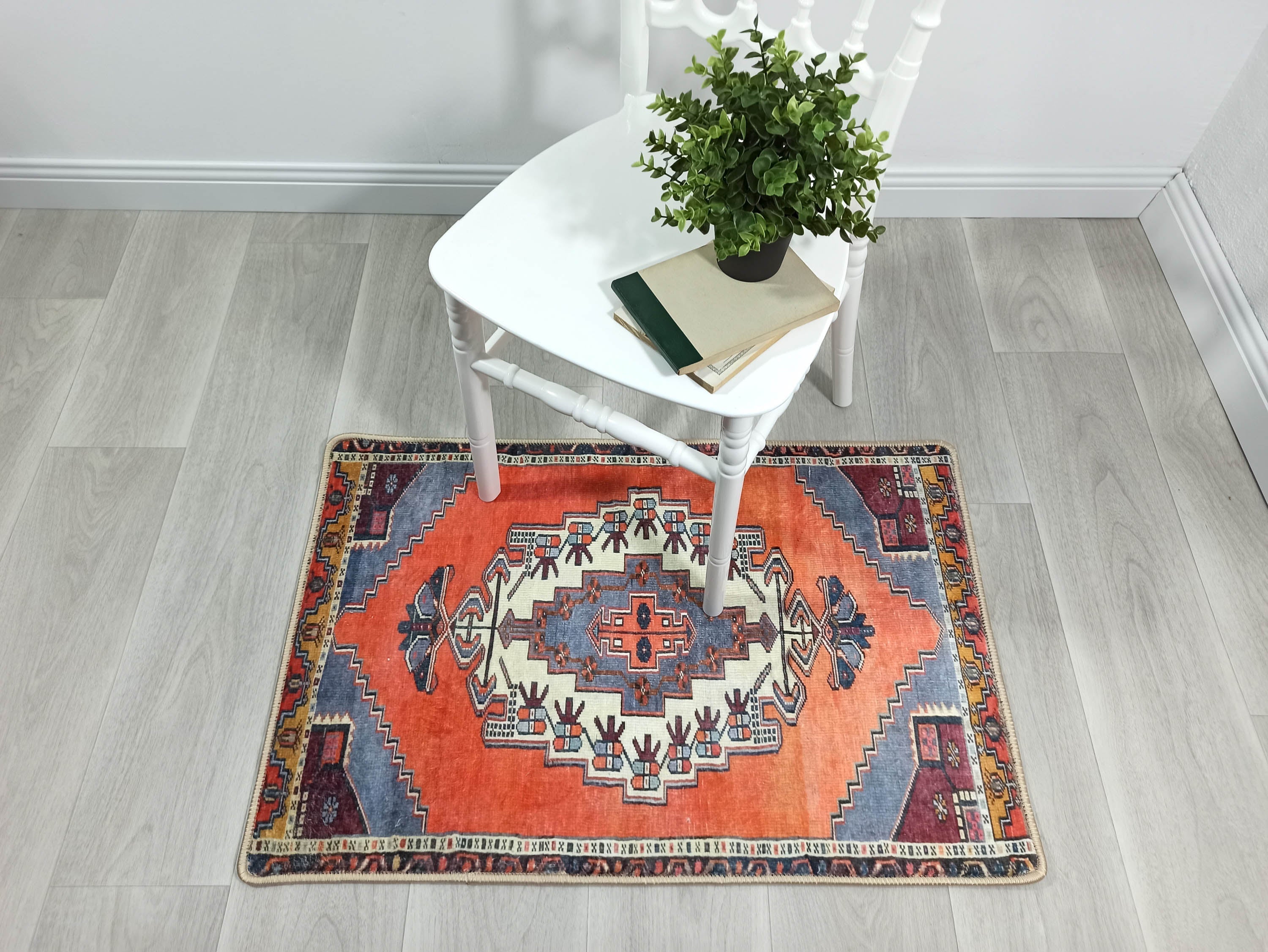 Kaci Brunt Orange Coral Turkish 2x3 Rug