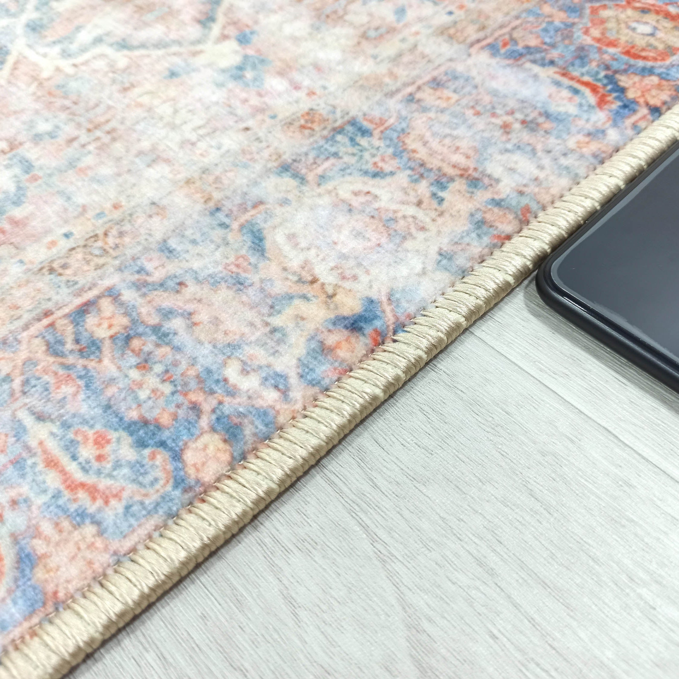 Eliza Faded Red Orange Blue Turkish 2x3 Rug