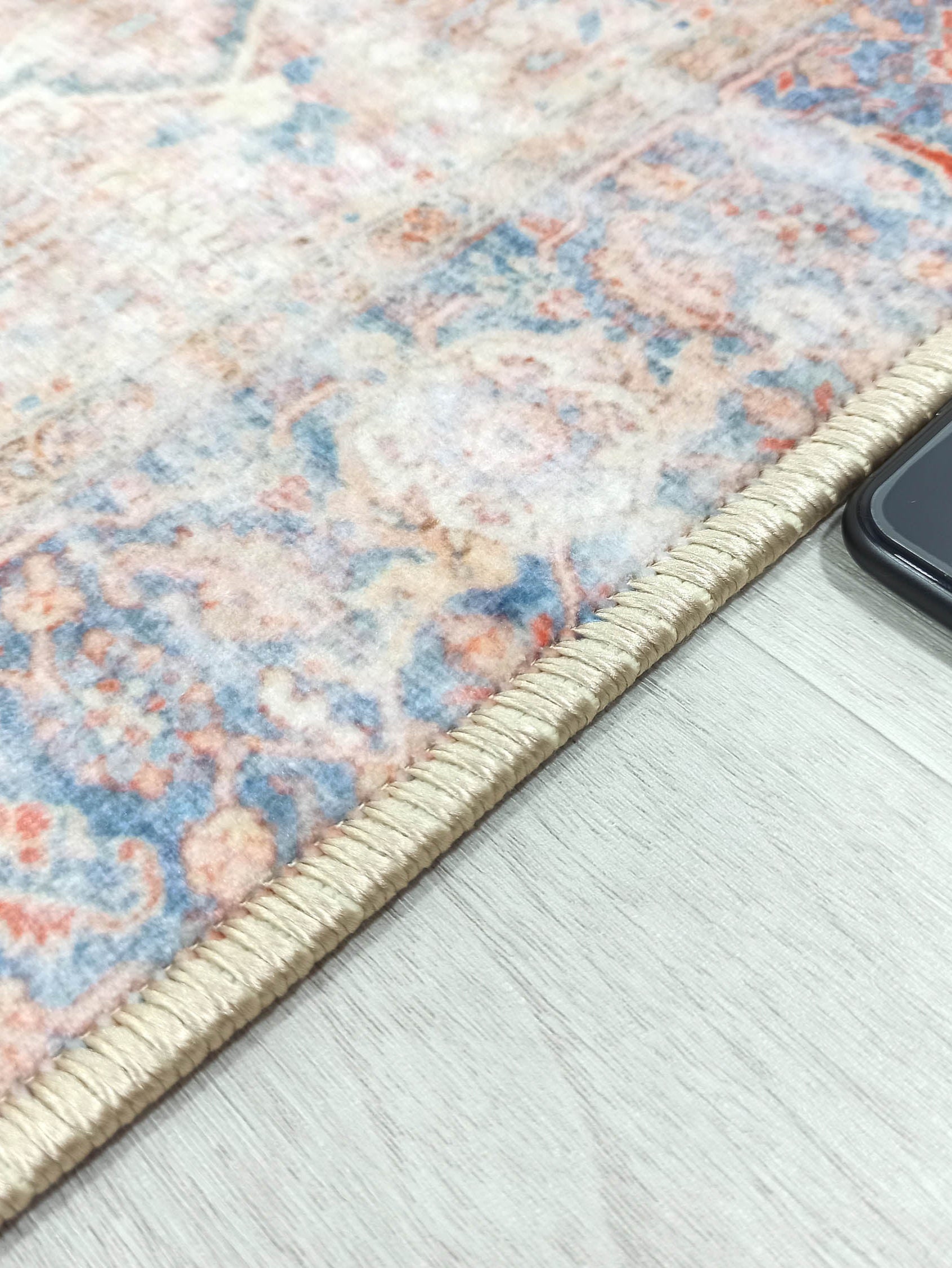 Eliza Faded Red Orange Blue Turkish 2x3 Rug