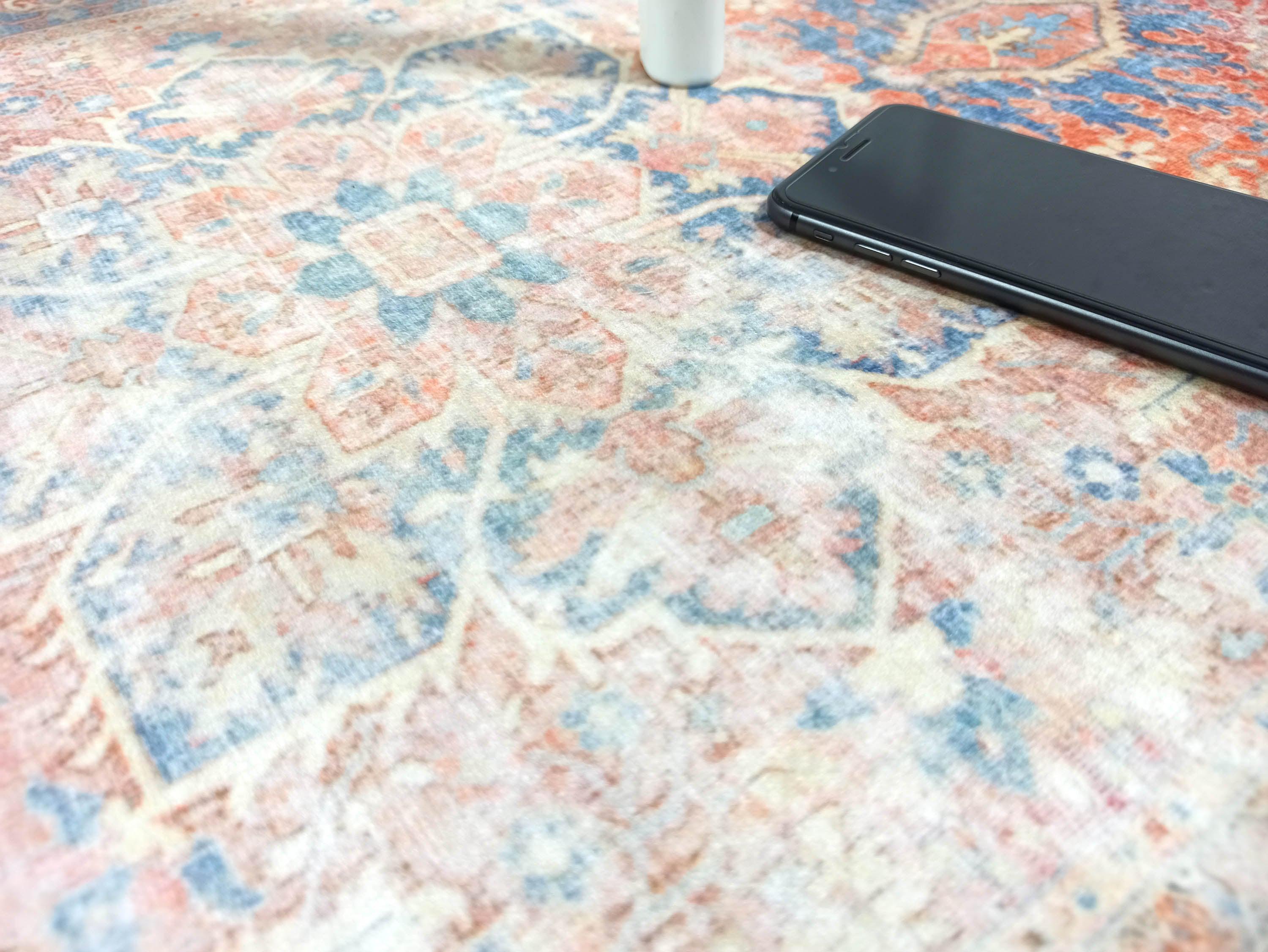 Eliza Faded Red Orange Blue Turkish 2x3 Rug