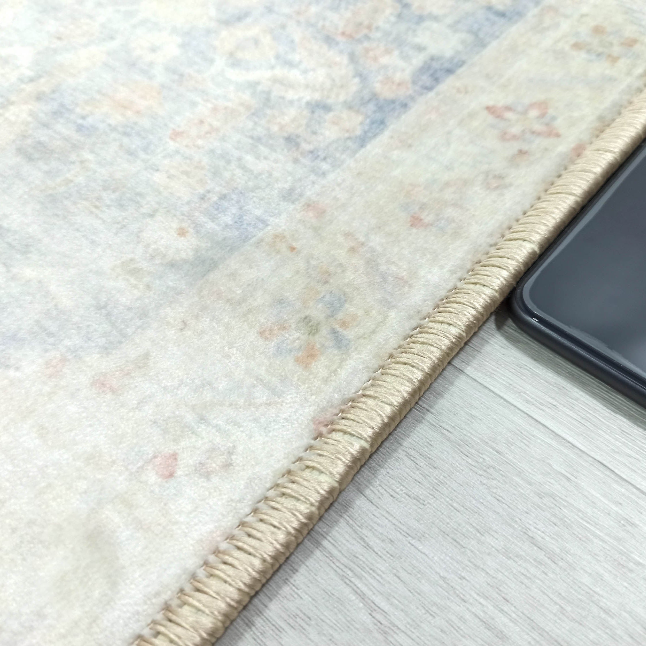 Londyn Neutral Faded Navy Blue Oushak Small 2x3 Rug