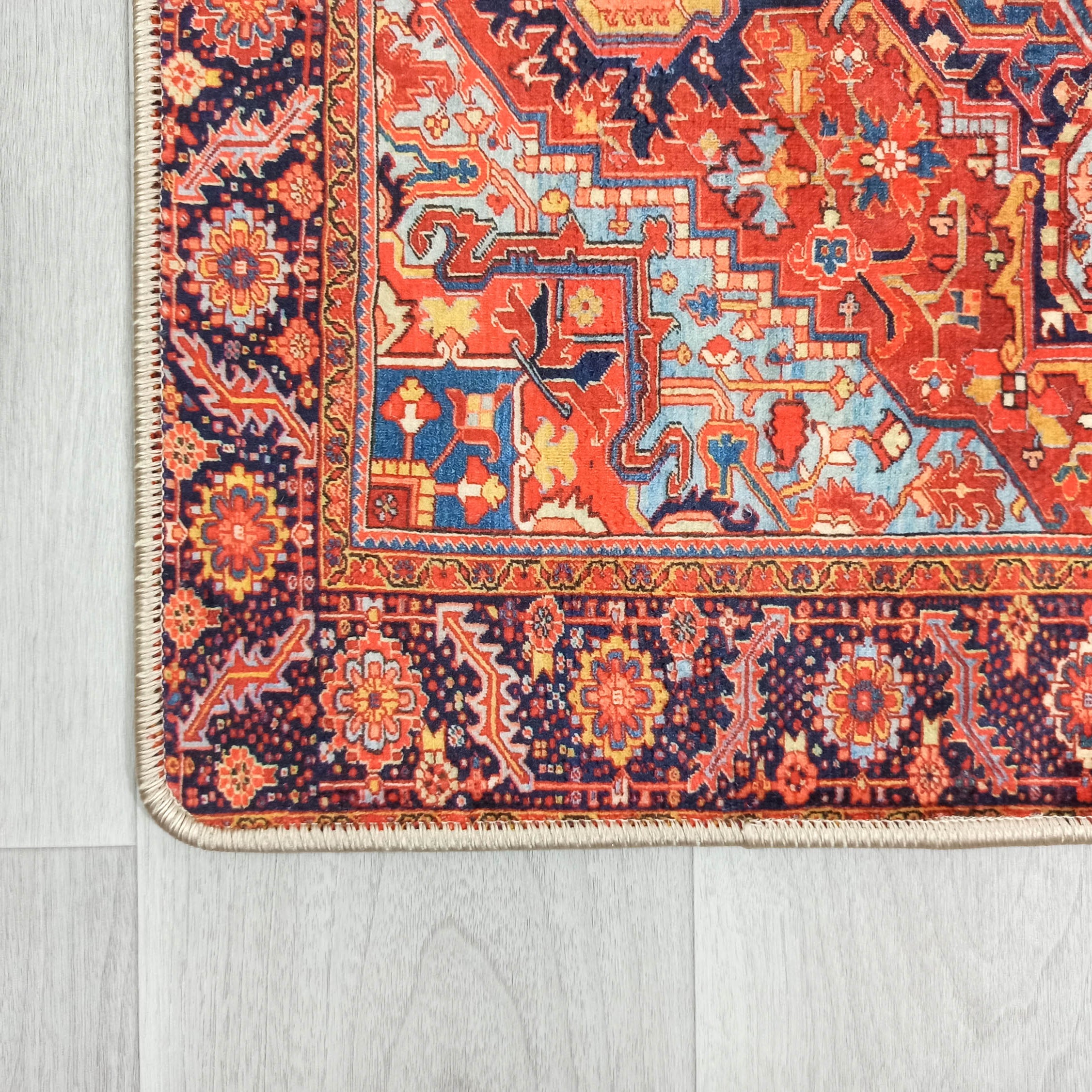 Gesina Red Coral Blue Turkish 2x3 Rug