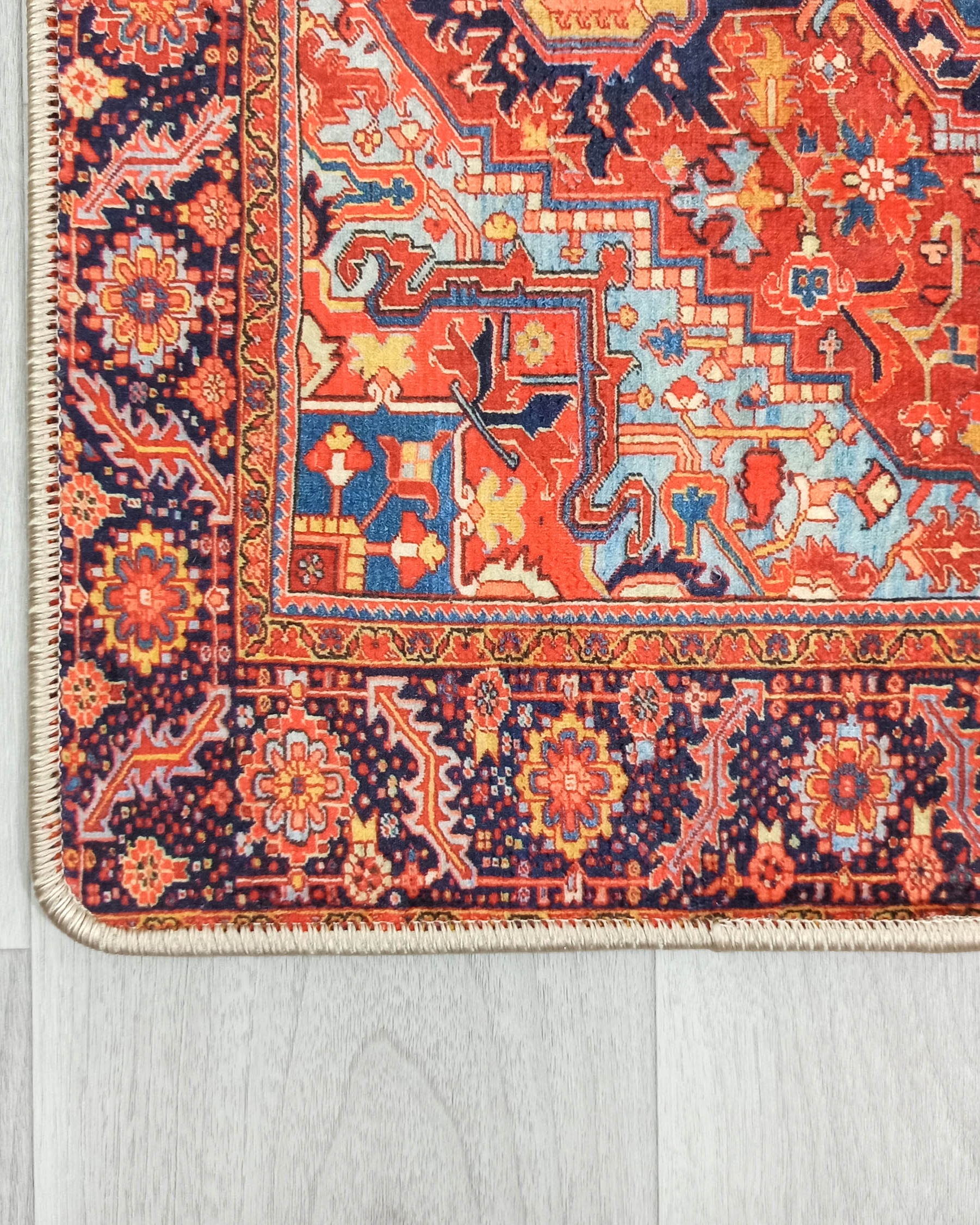 Gesina Red Coral Blue Turkish 2x3 Rug