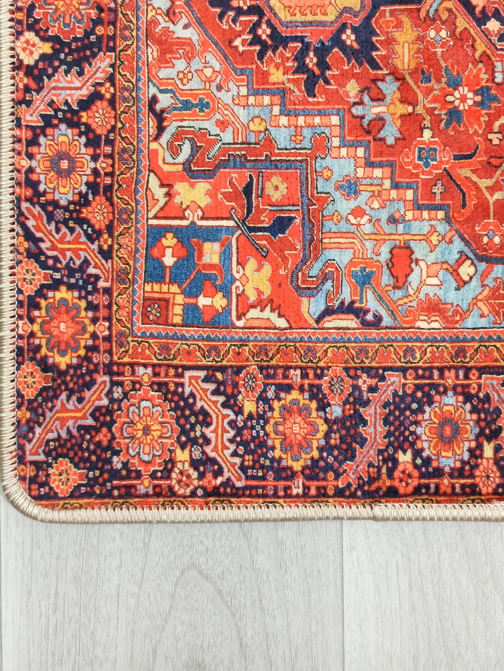Gesina Red Coral Blue Turkish 2x3 Rug