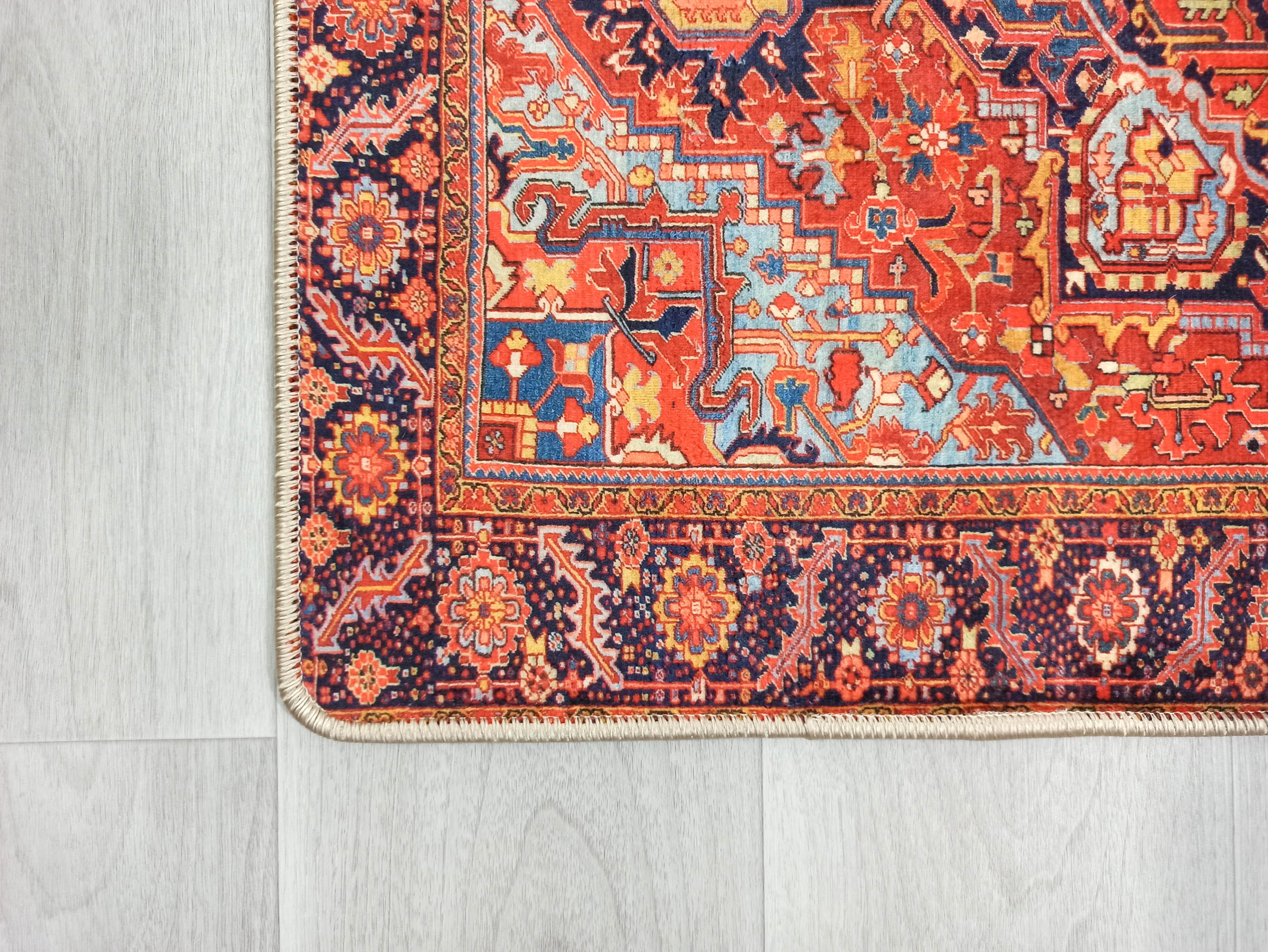 Gesina Red Coral Blue Turkish 2x3 Rug