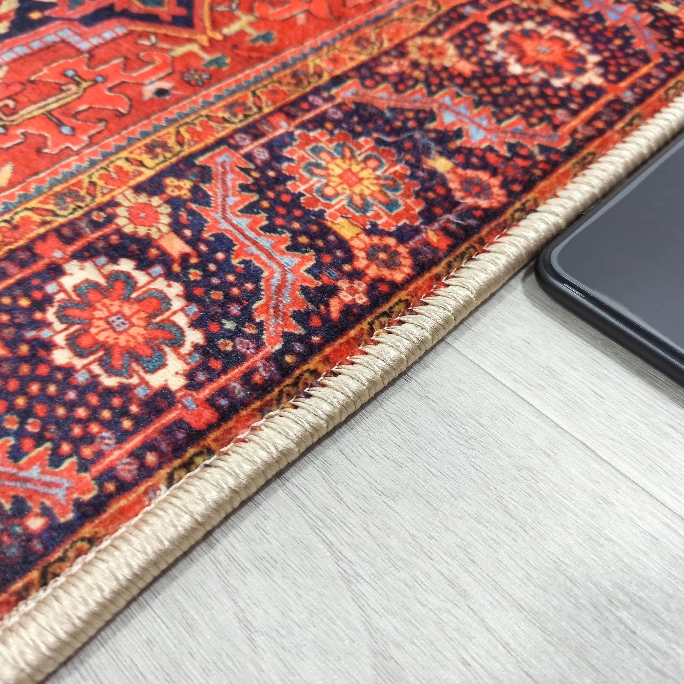 Gesina Red Coral Blue Turkish 2x3 Rug