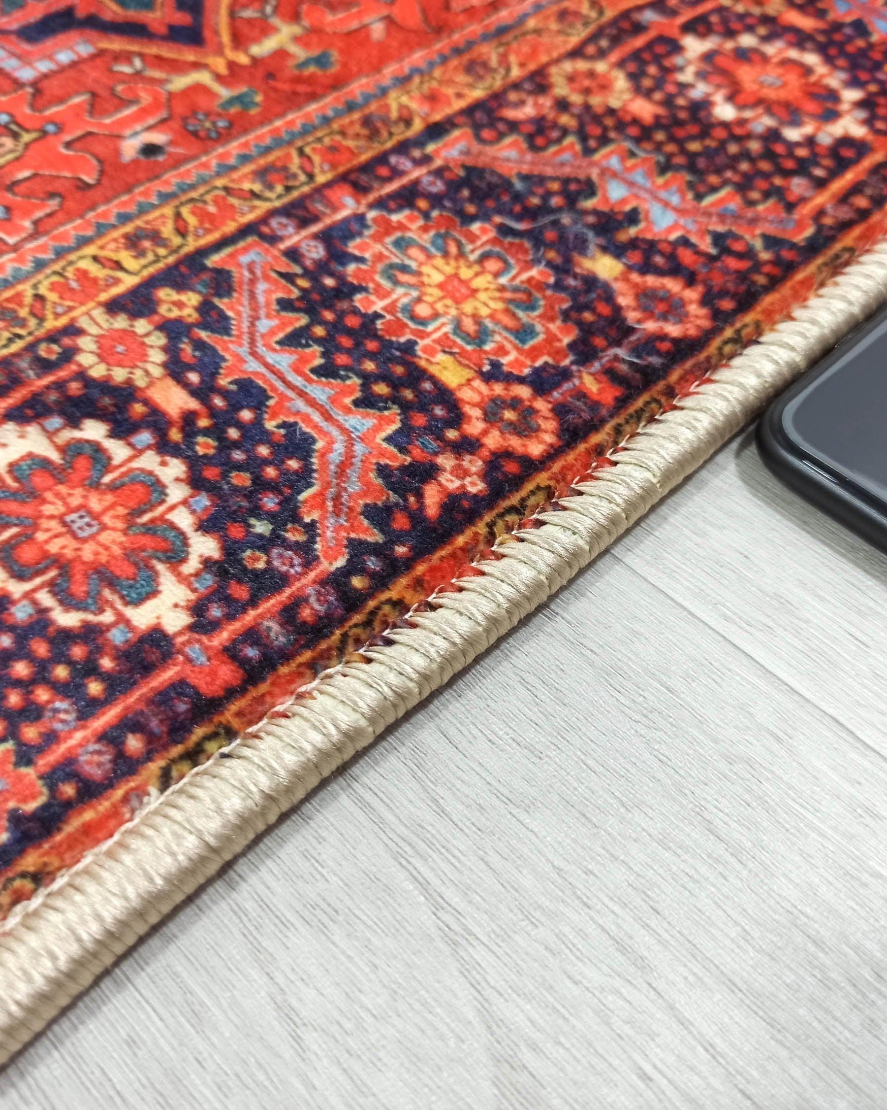 Gesina Red Coral Blue Turkish 2x3 Rug