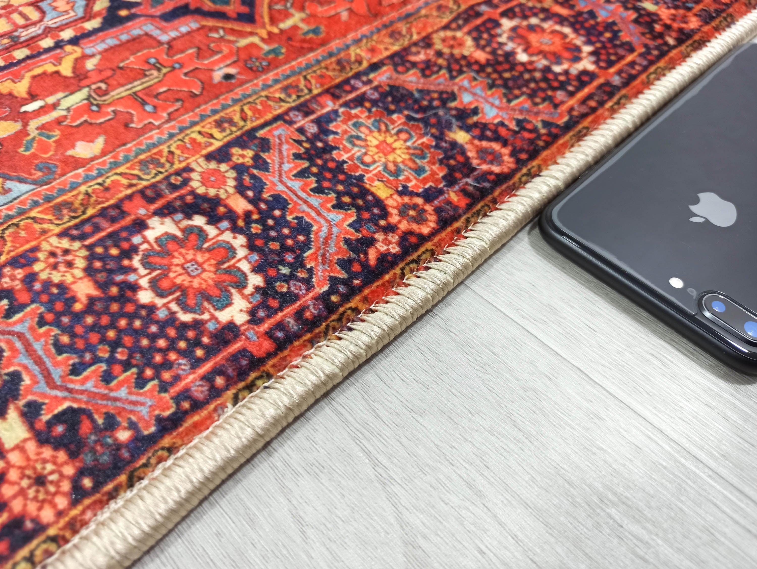 Gesina Red Coral Blue Turkish 2x3 Rug