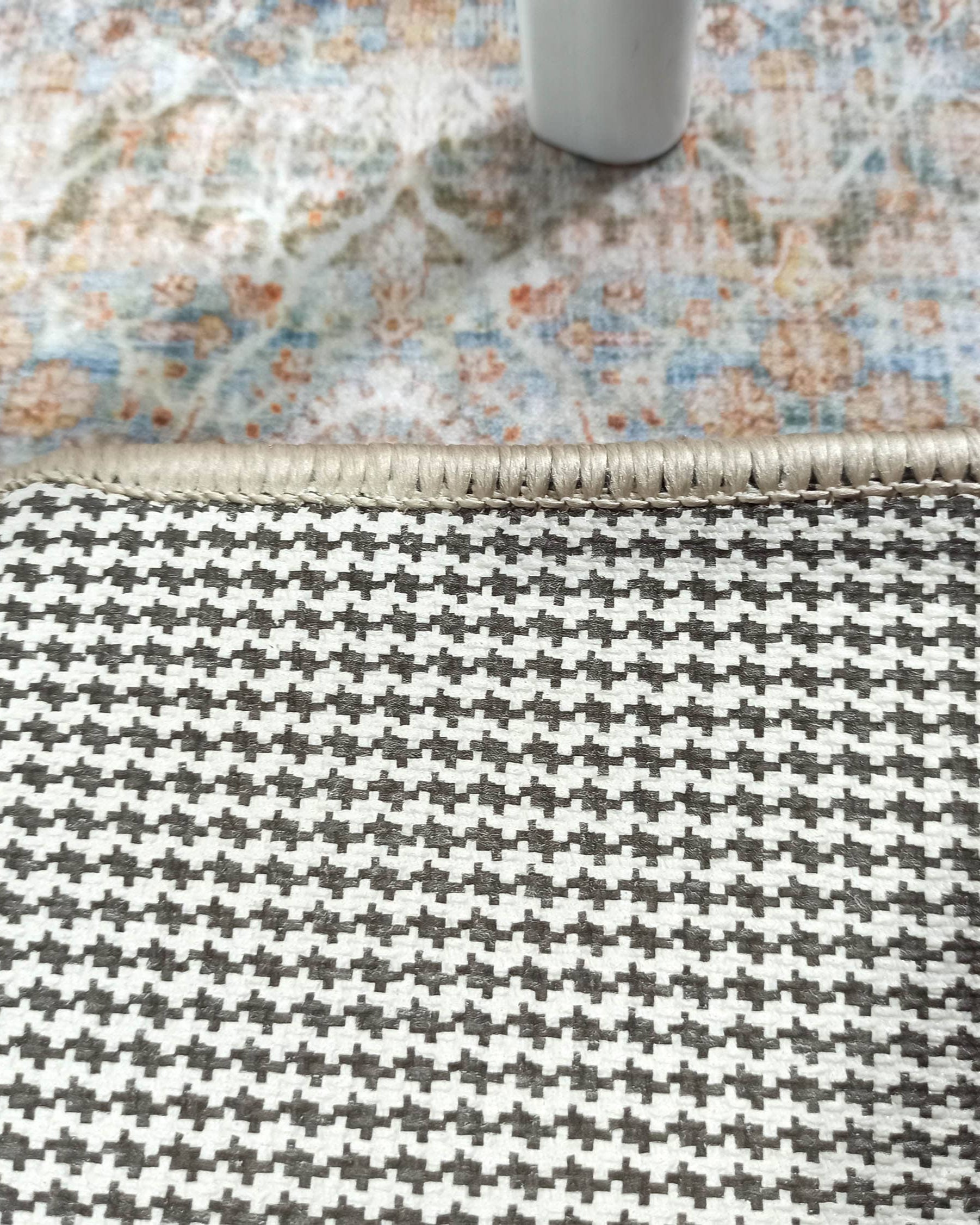 2x3 Persian Rug, Vintage Blue Terracotta Entryway Bedside Door Floor Mat Safe Non slip Bath Bathroom Kitchen Doormat Bohemian Decor Rugs