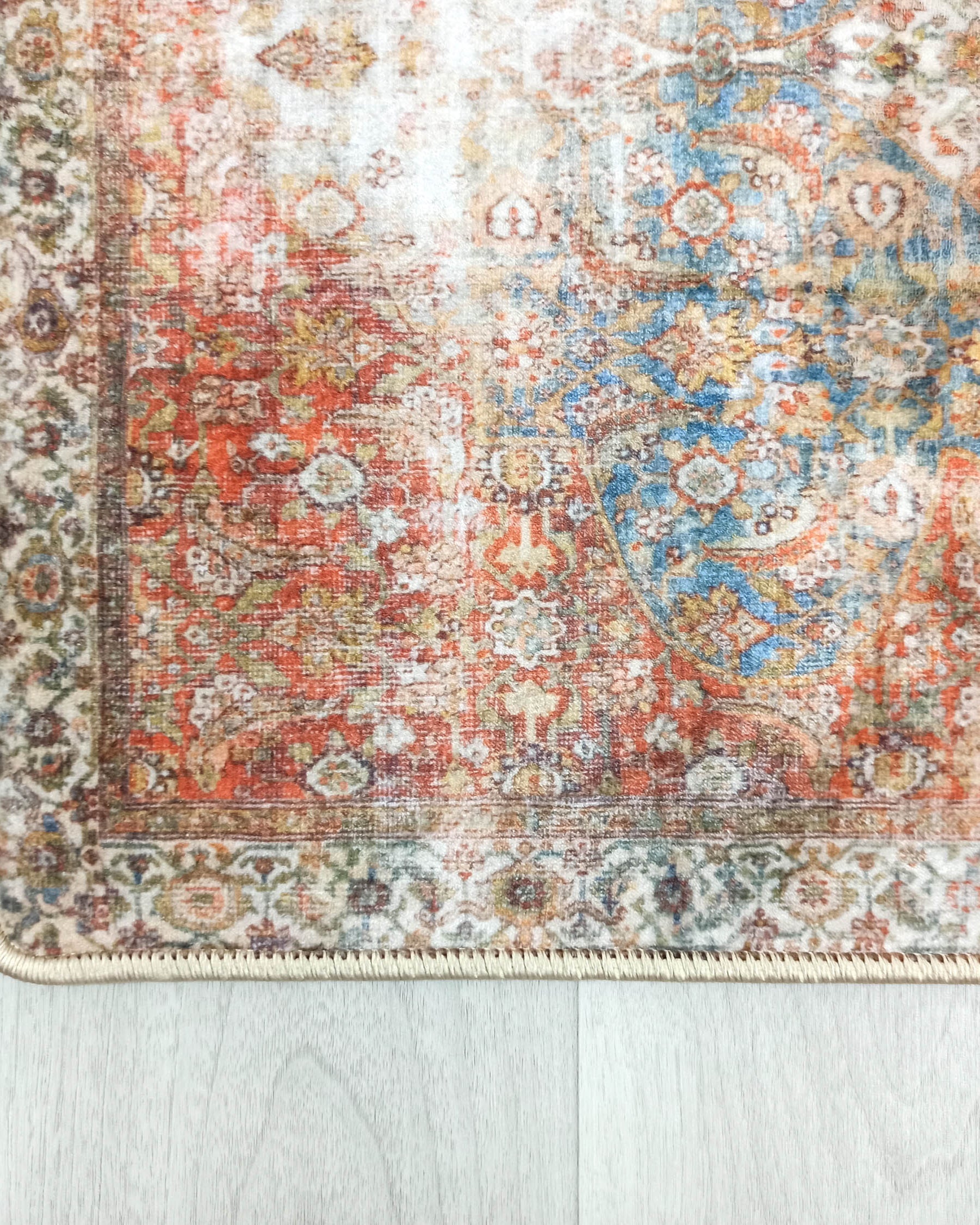 Lexa Terracotta Blue Oriental Persian 2x3 Rug
