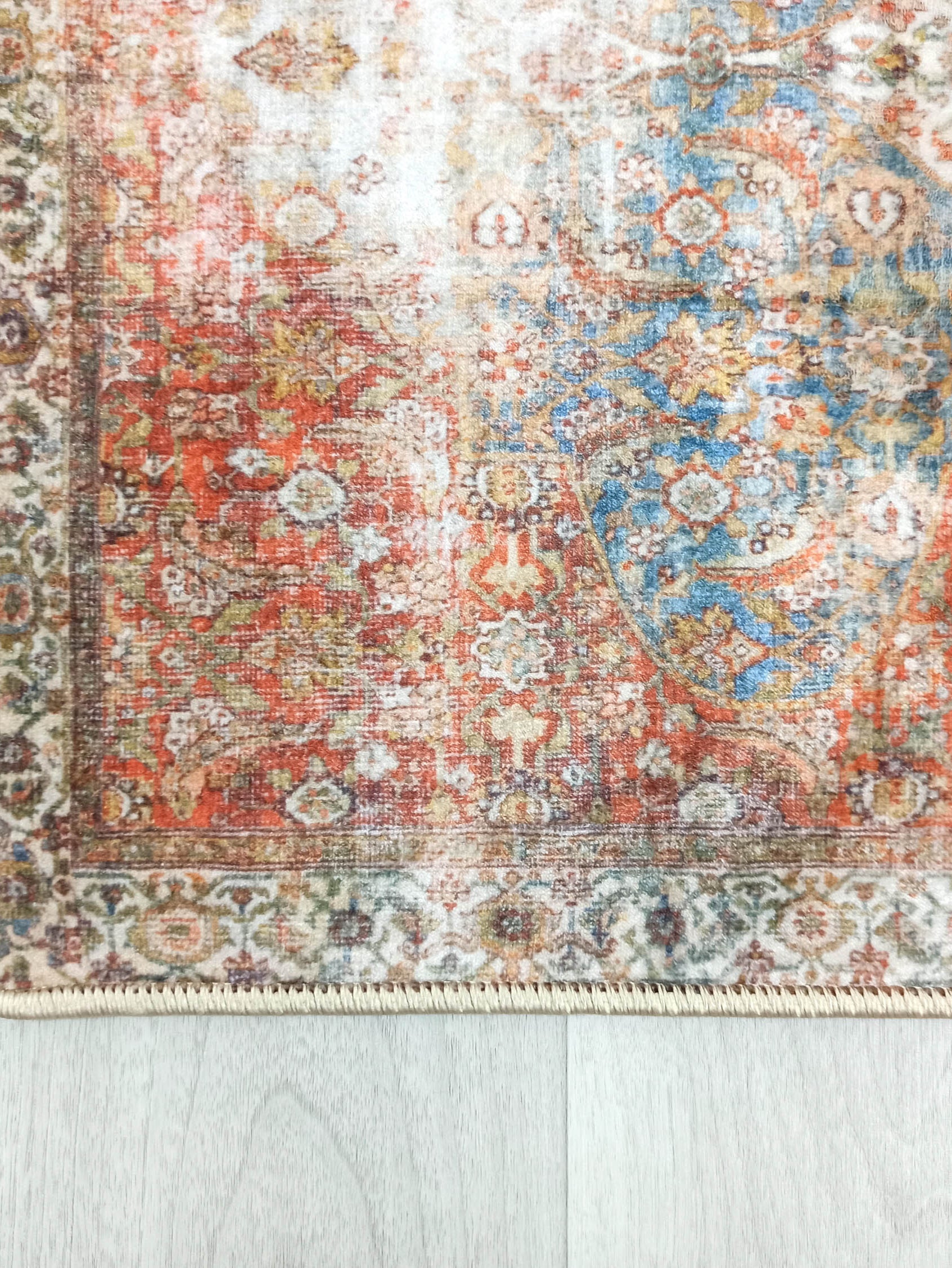 Lexa Terracotta Blue Oriental Persian 2x3 Rug