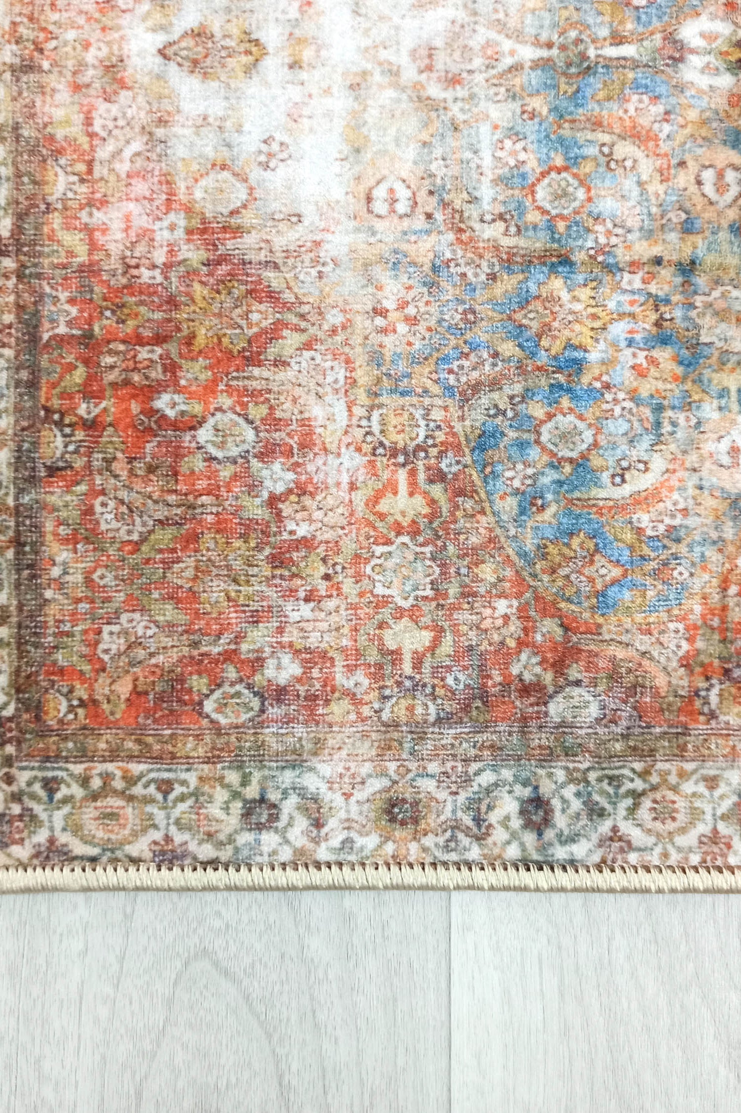Lexa Terracotta Blue Oriental Persian 2x3 Rug