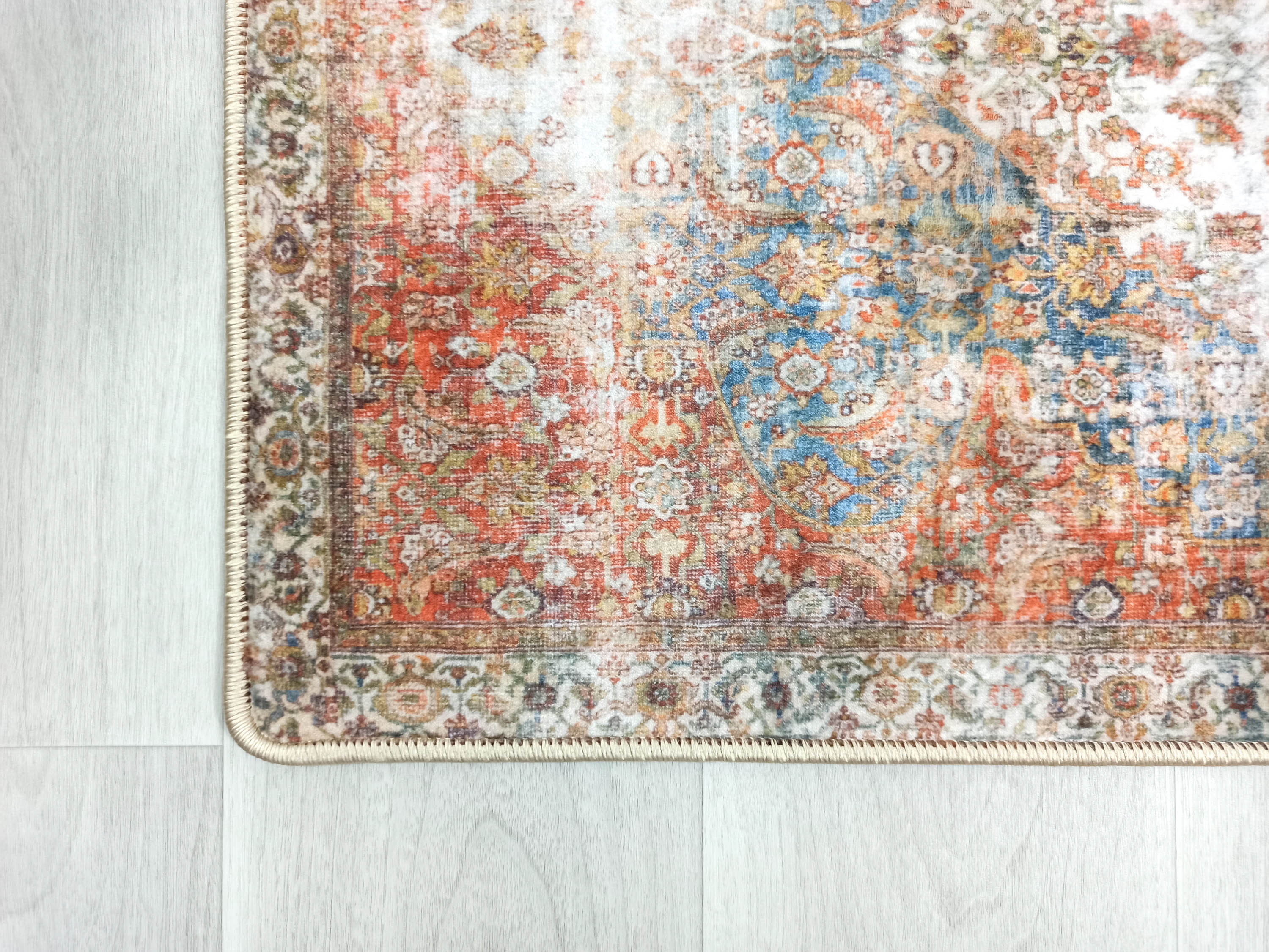 Lexa Terracotta Blue Oriental Persian 2x3 Rug