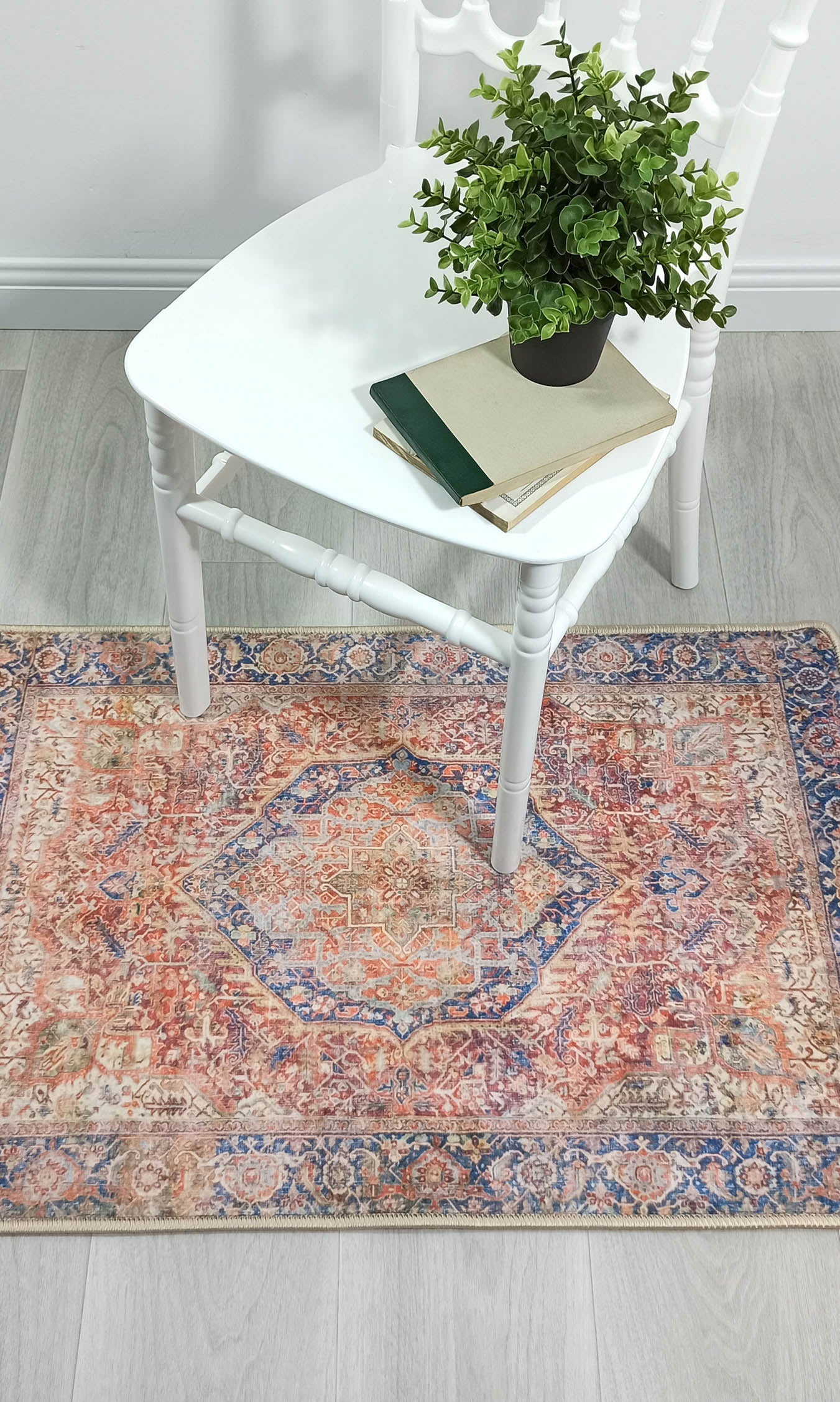 Nayeli Red Terracotta Blue Vintage Persian 2x3 Rug