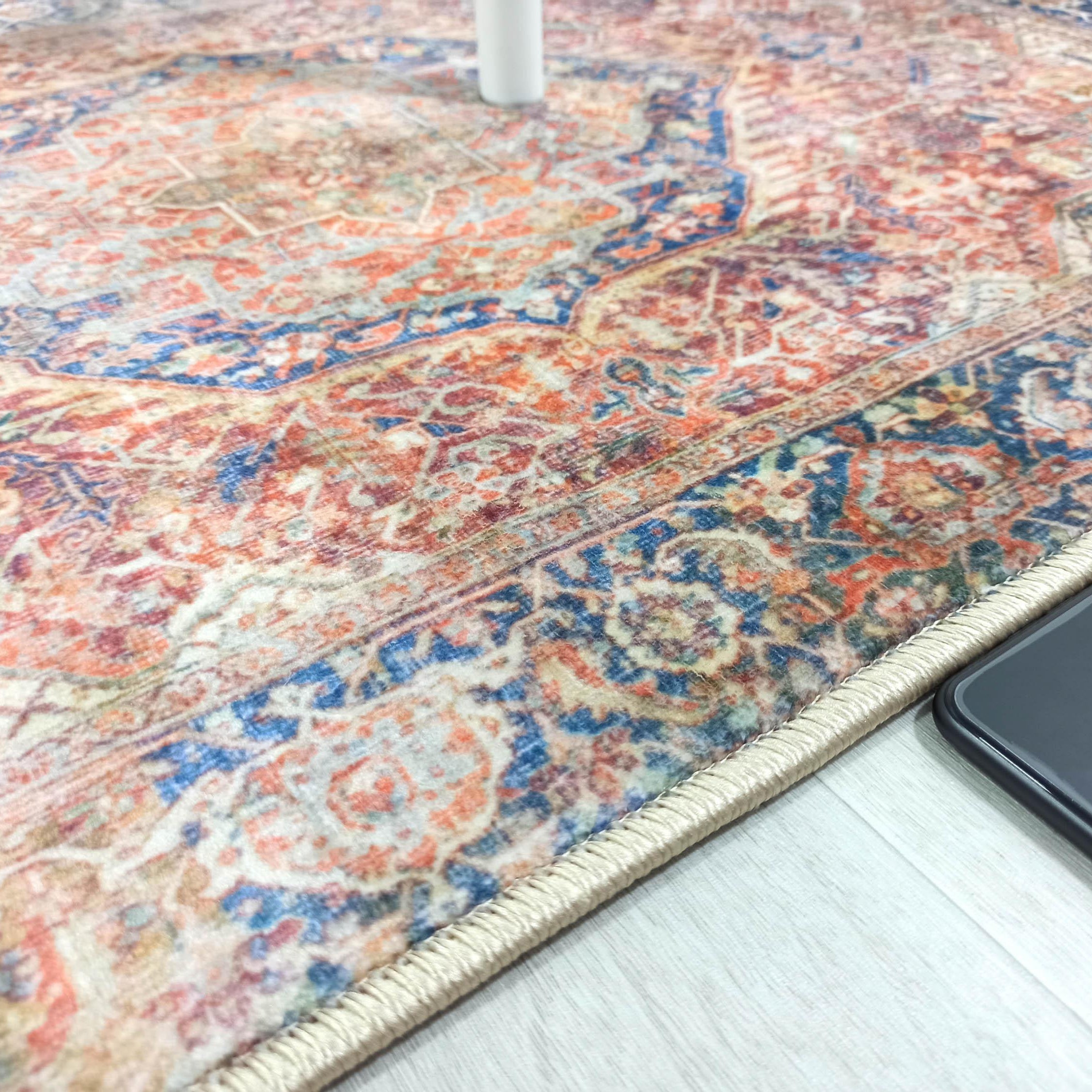 Nayeli Red Terracotta Blue Vintage Persian 2x3 Rug