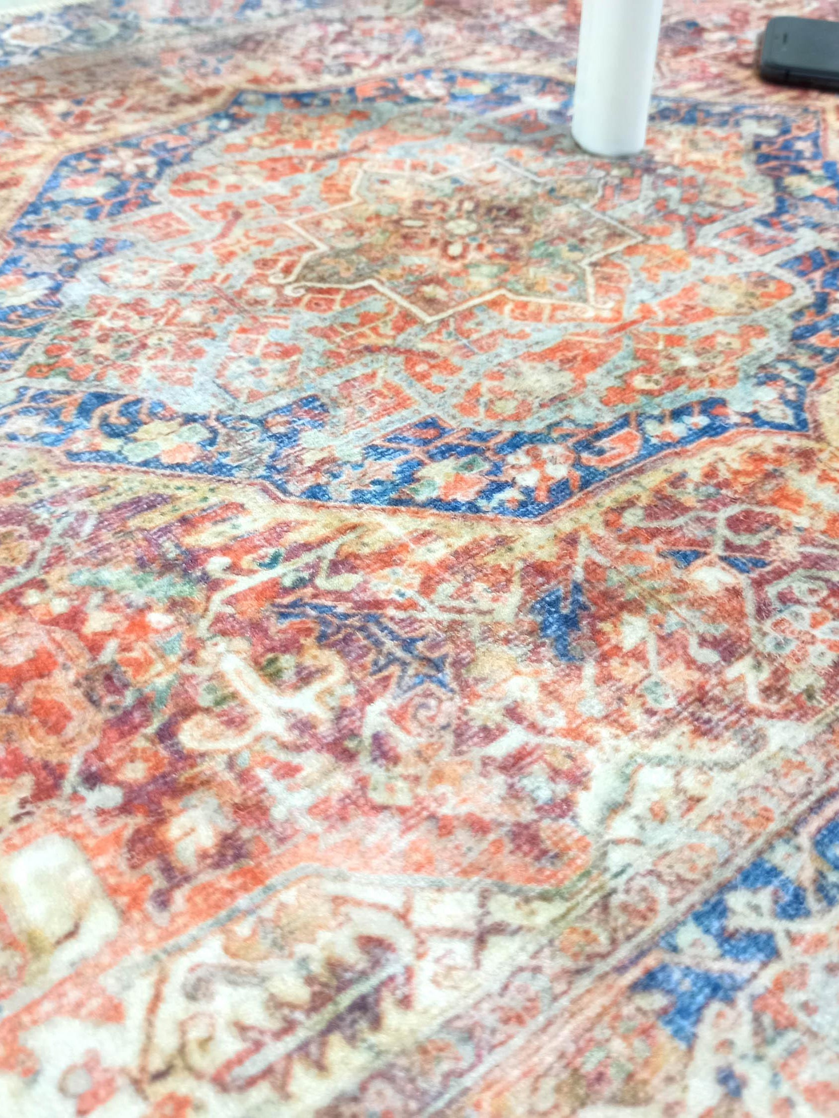 Nayeli Red Terracotta Blue Vintage Persian 2x3 Rug