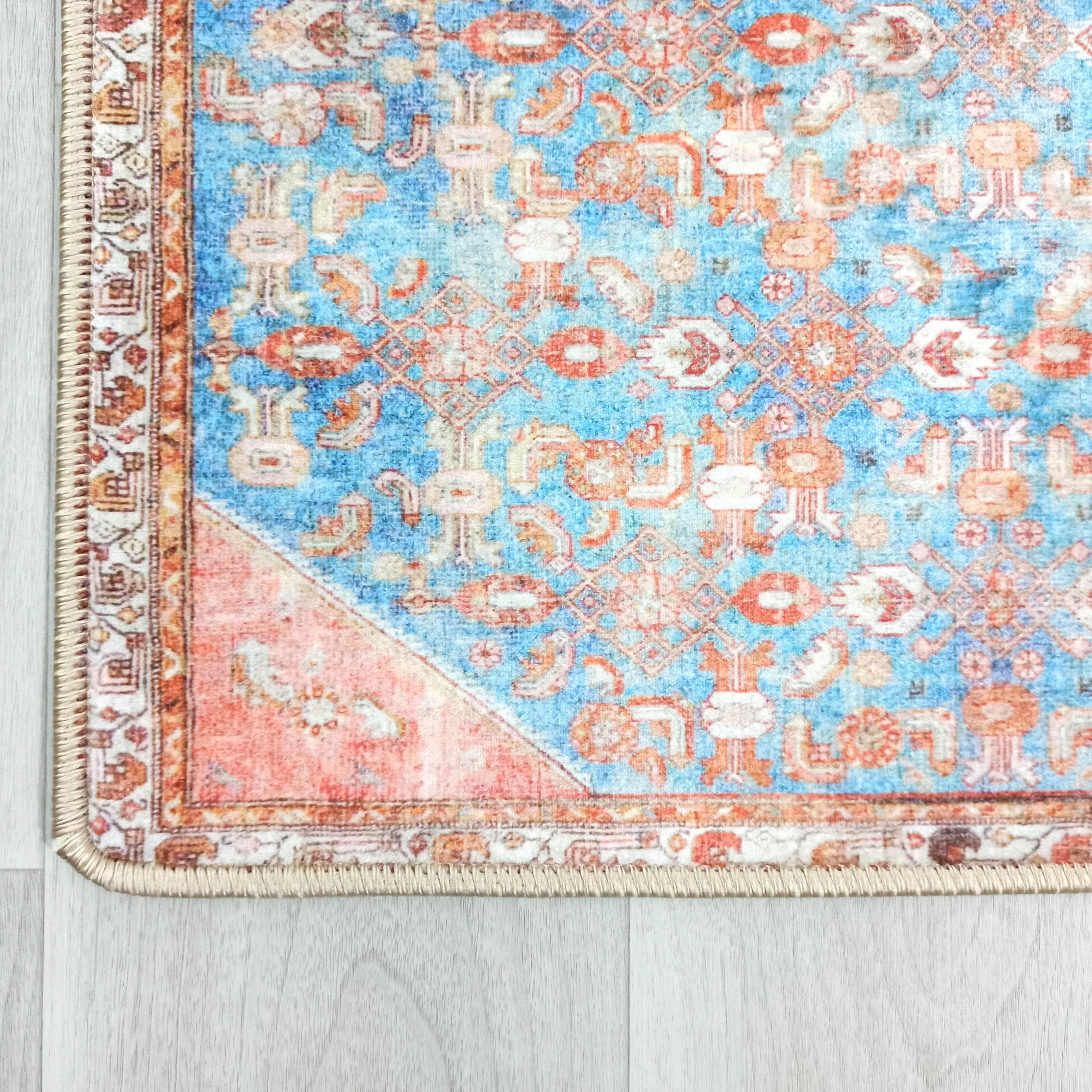 Hosanna Faded Blue Beige Terracotta Persian 2x3 Rug