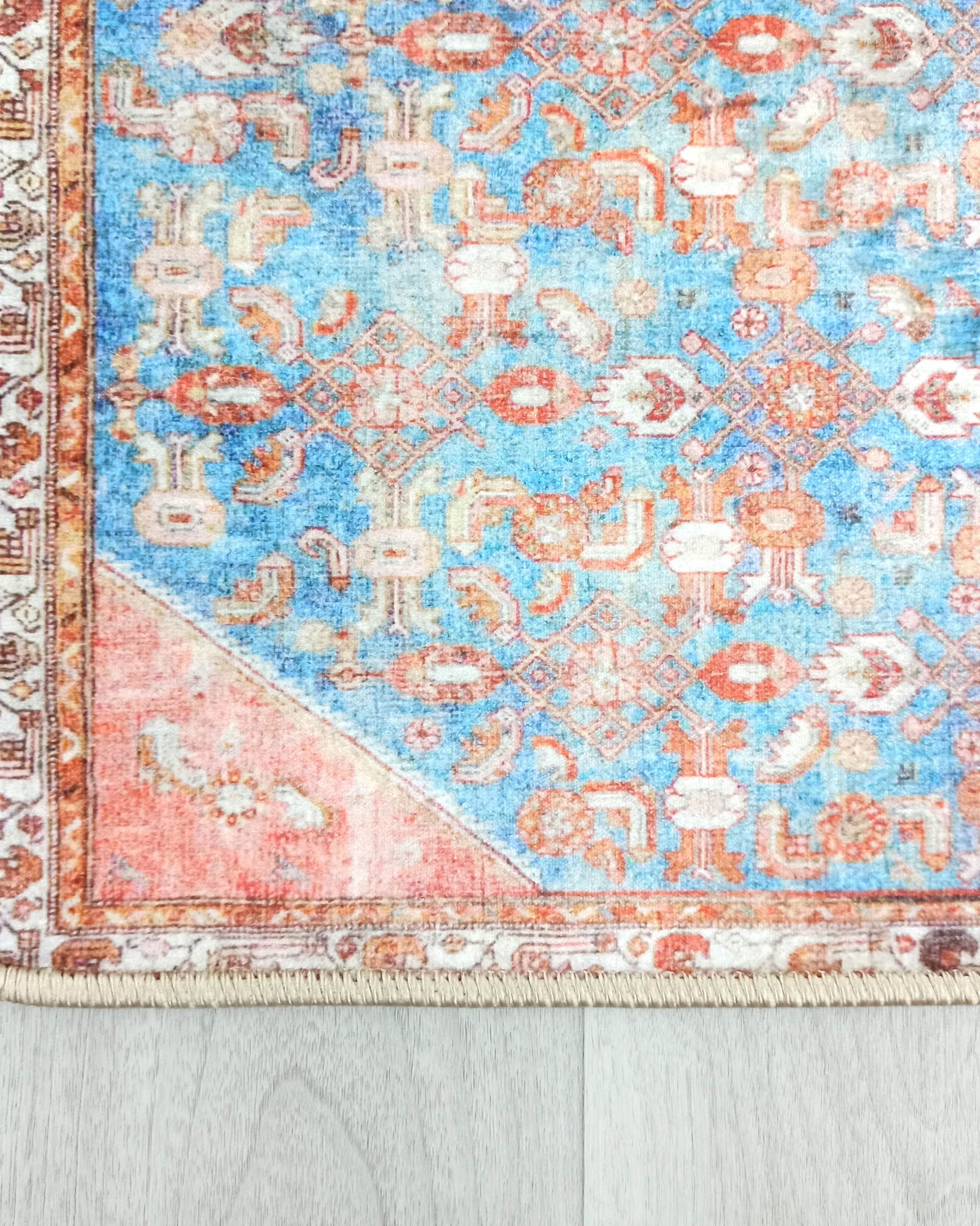 Hosanna Faded Blue Beige Terracotta Persian 2x3 Rug