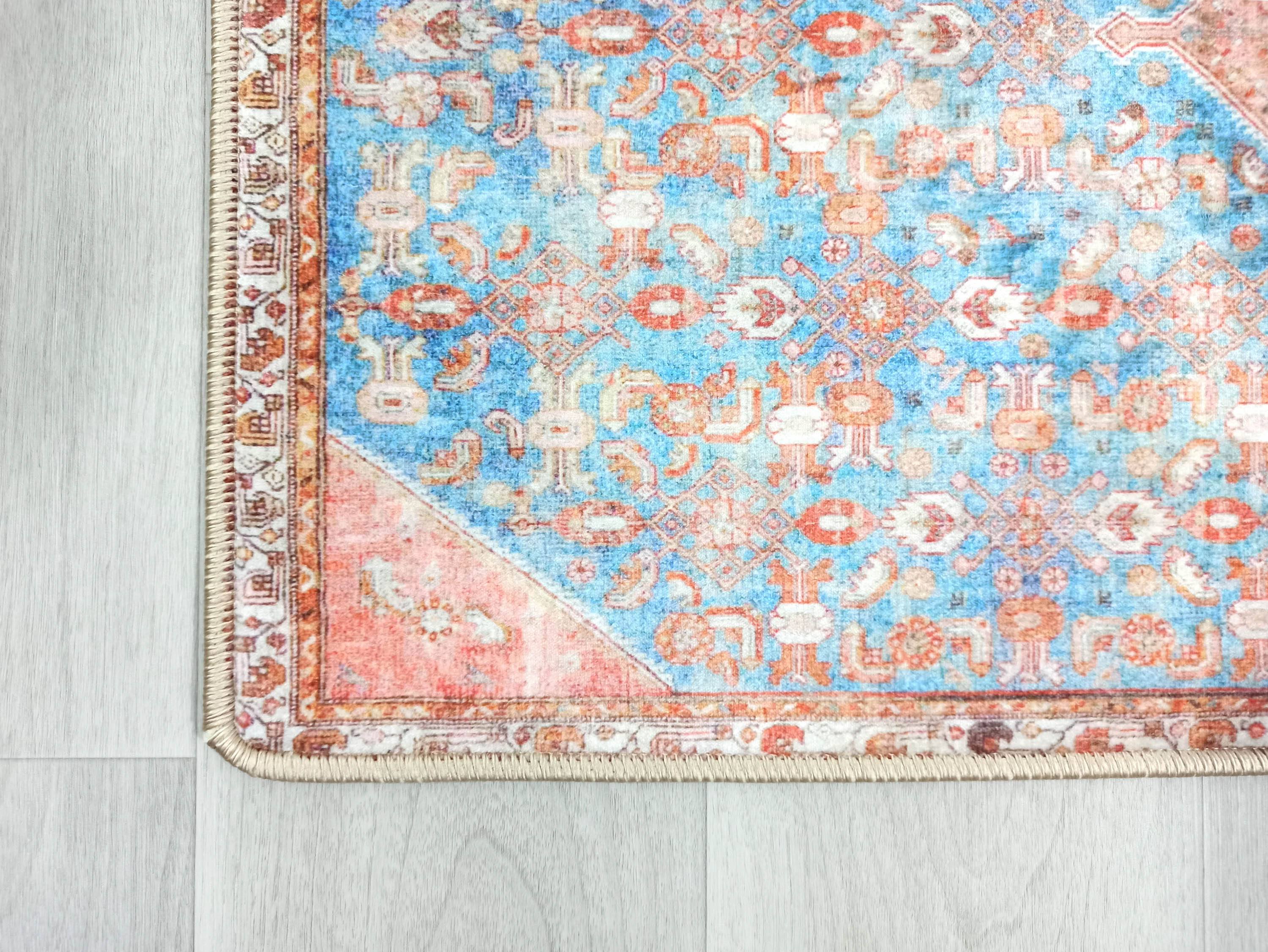 Hosanna Faded Blue Beige Terracotta Persian 2x3 Rug