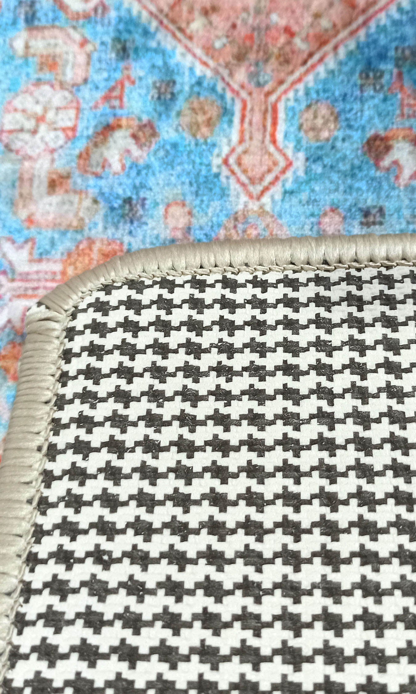 Hosanna Faded Blue Beige Terracotta Persian 2x3 Rug