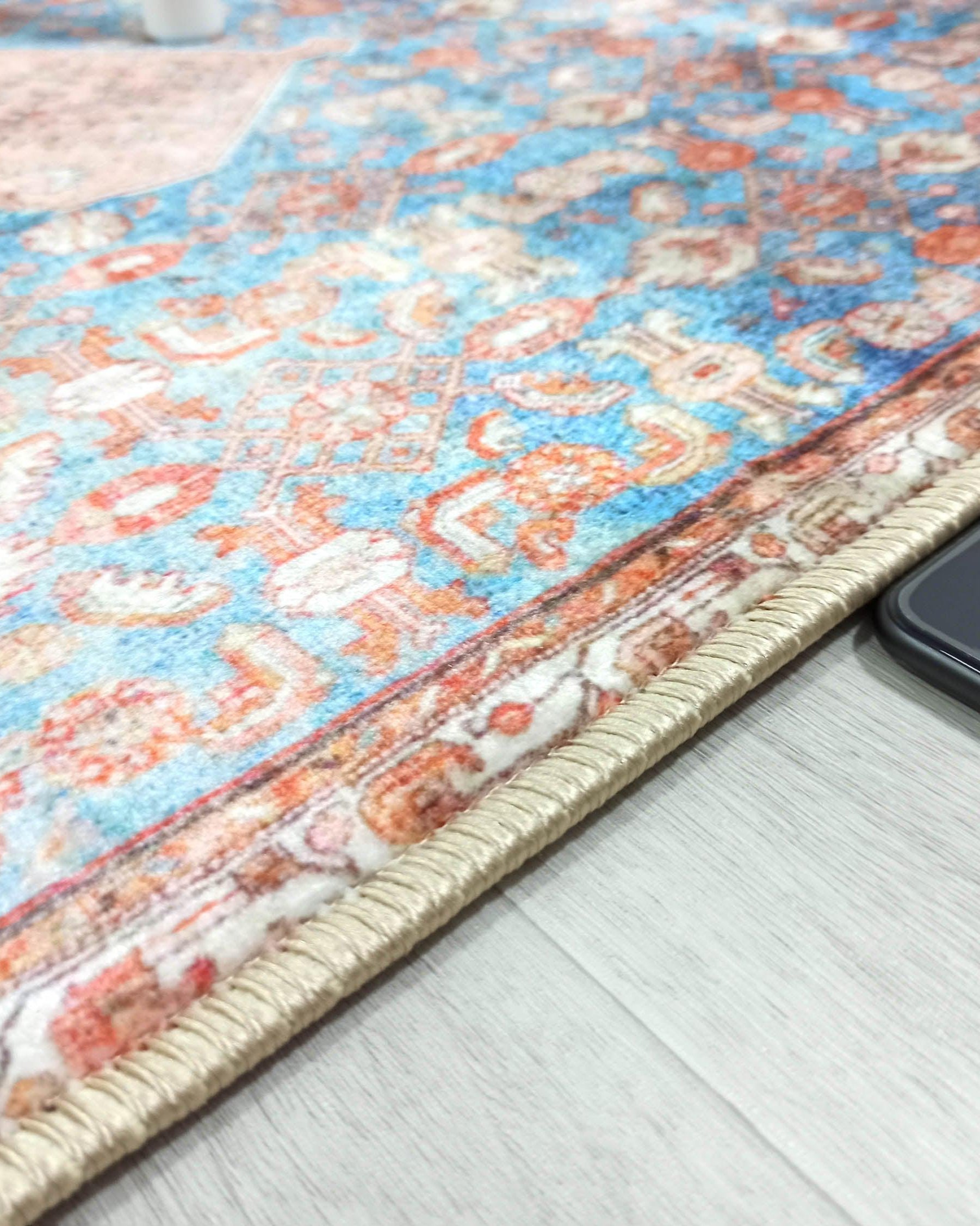 Hosanna Faded Blue Beige Terracotta Persian 2x3 Rug