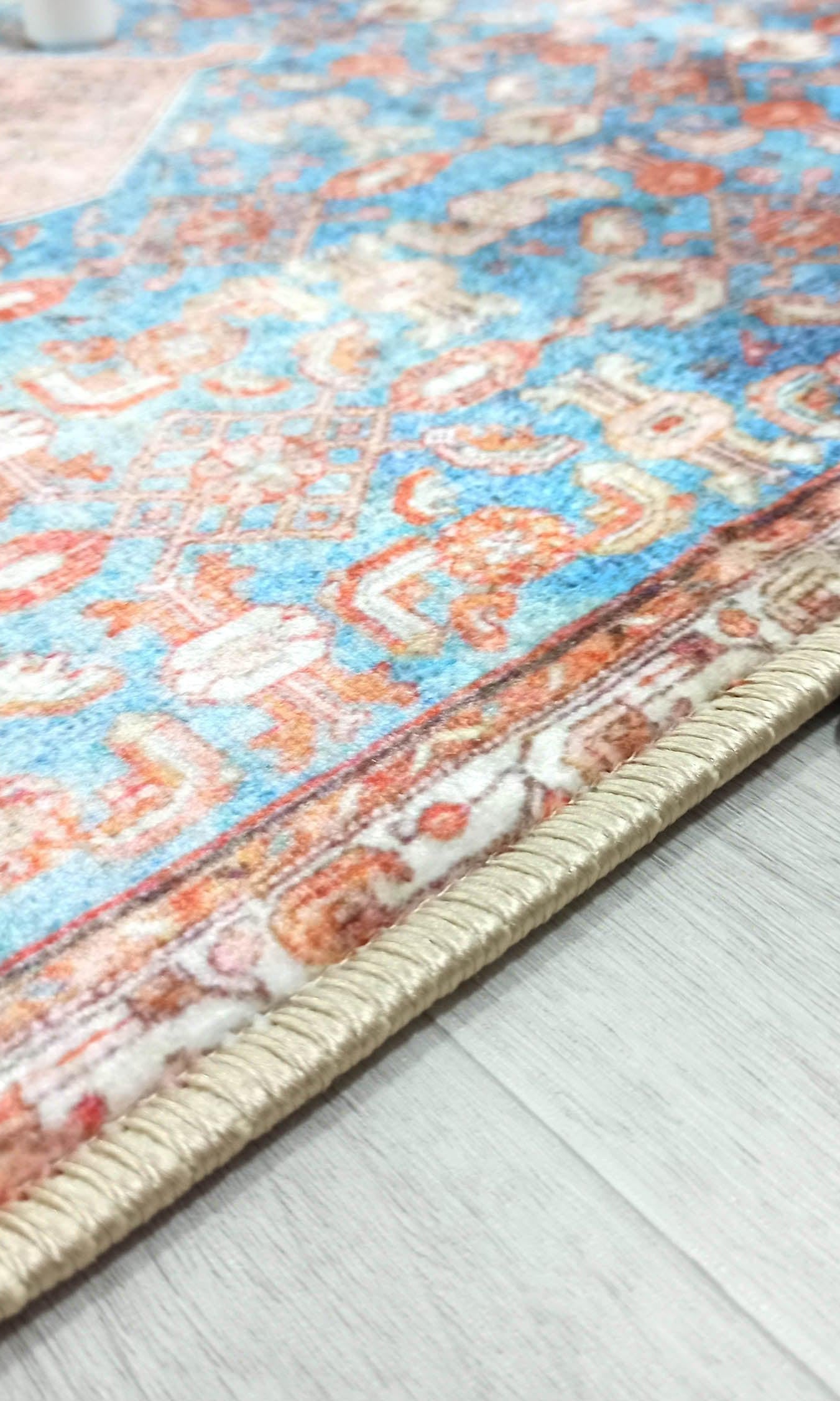 Hosanna Faded Blue Beige Terracotta Persian 2x3 Rug