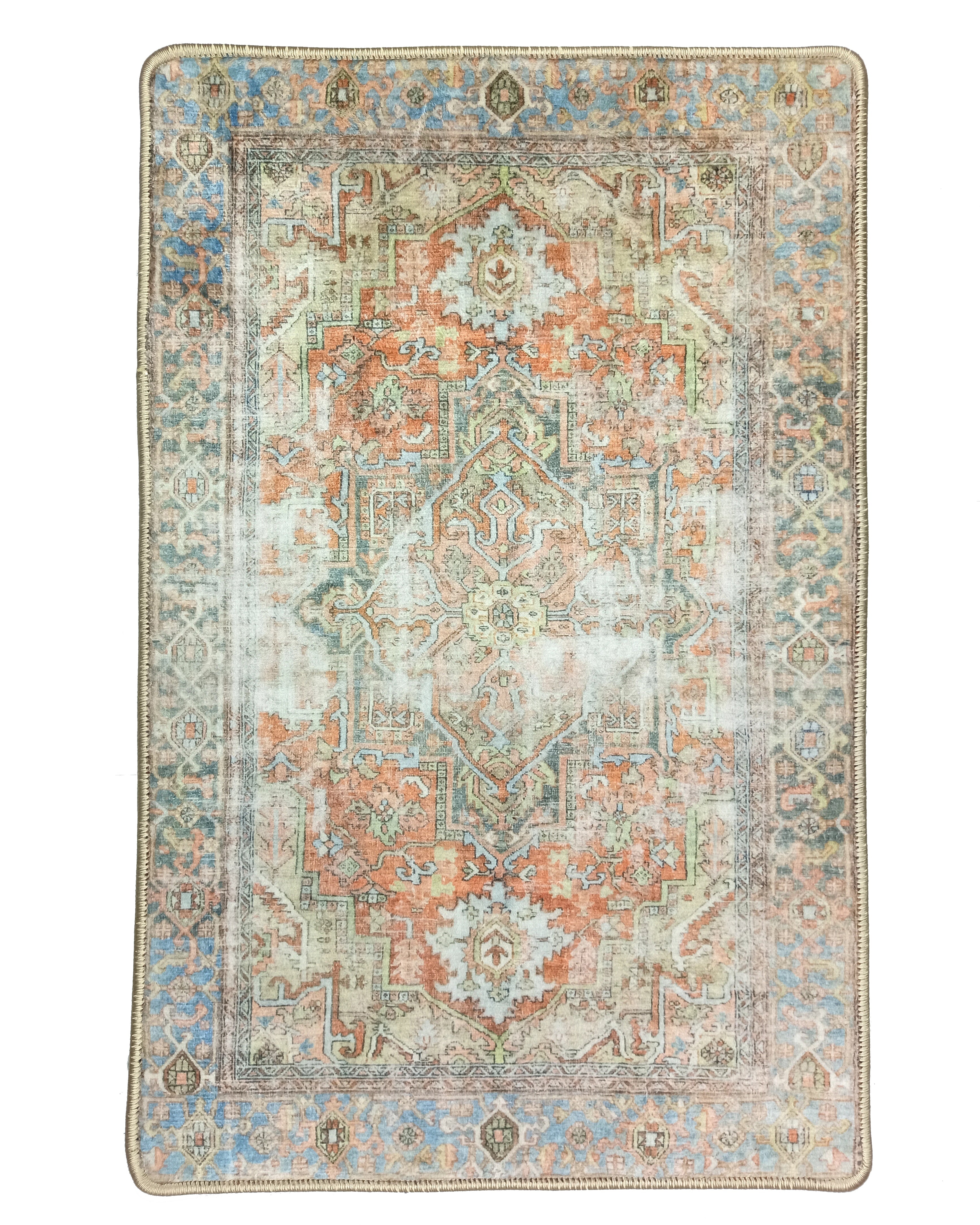 Tinsley Terracotta Blue Persian 2x3 Rug
