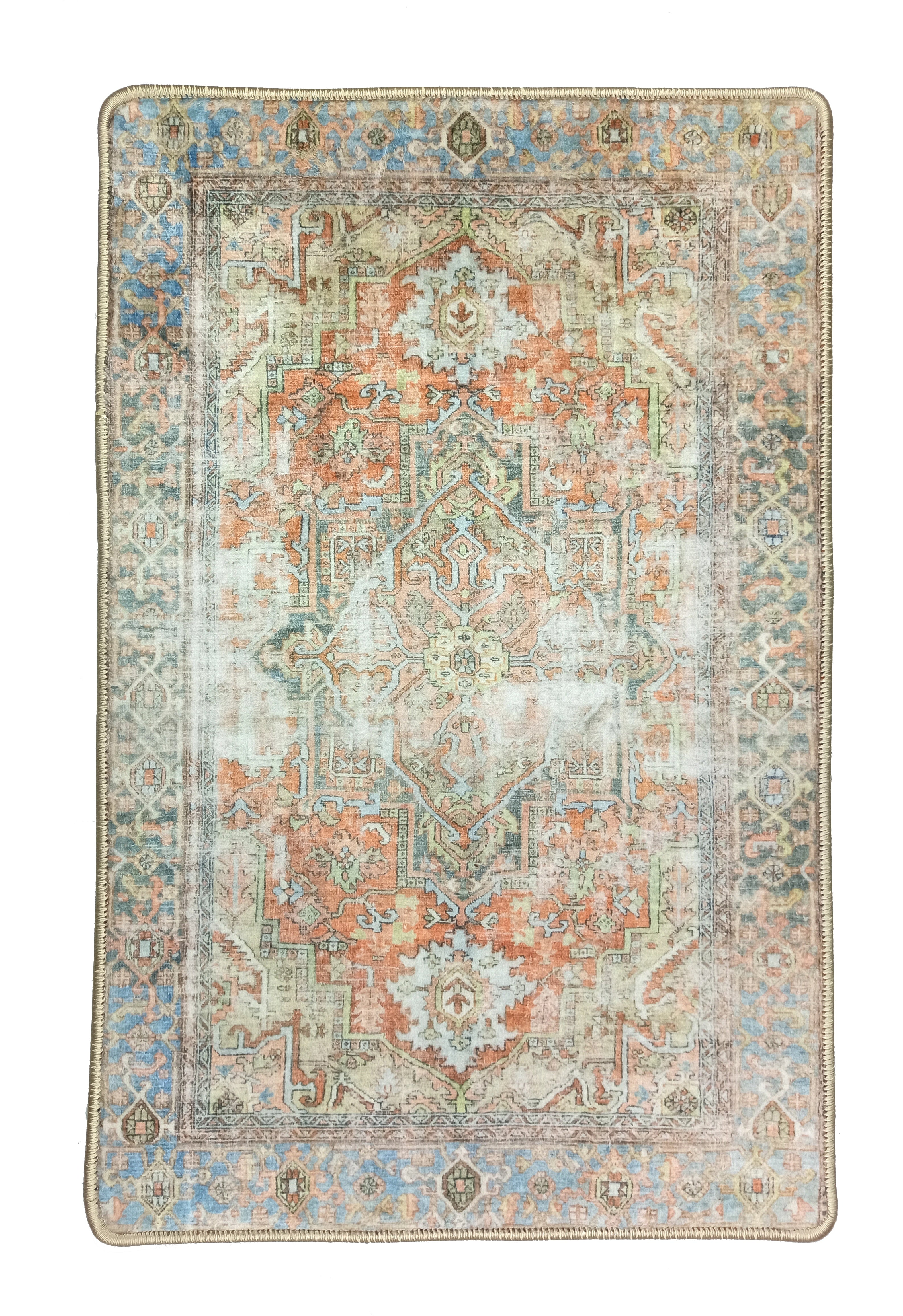 Tinsley Terracotta Blue Persian 2x3 Rug