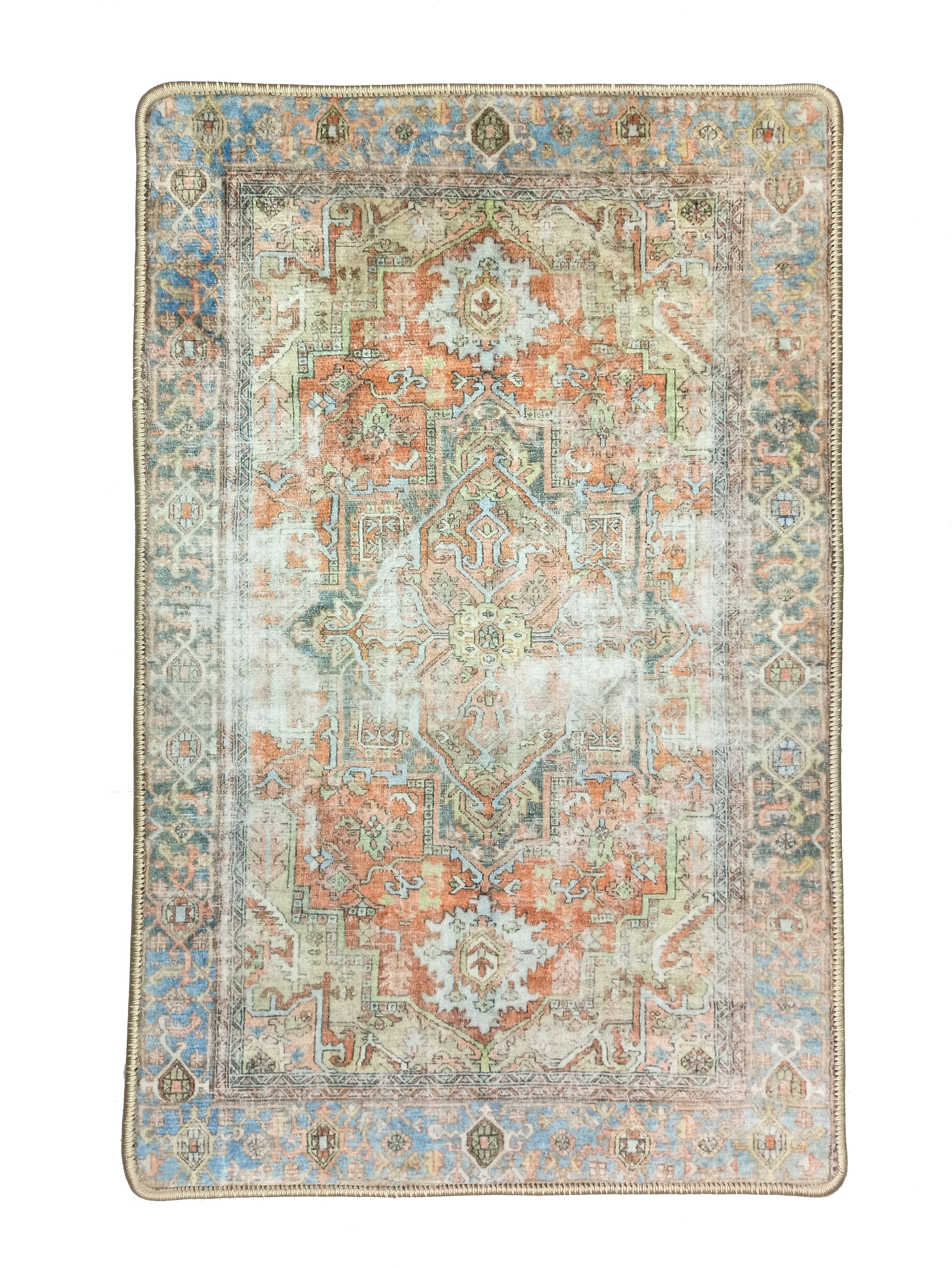 Tinsley Terracotta Blue Persian 2x3 Rug
