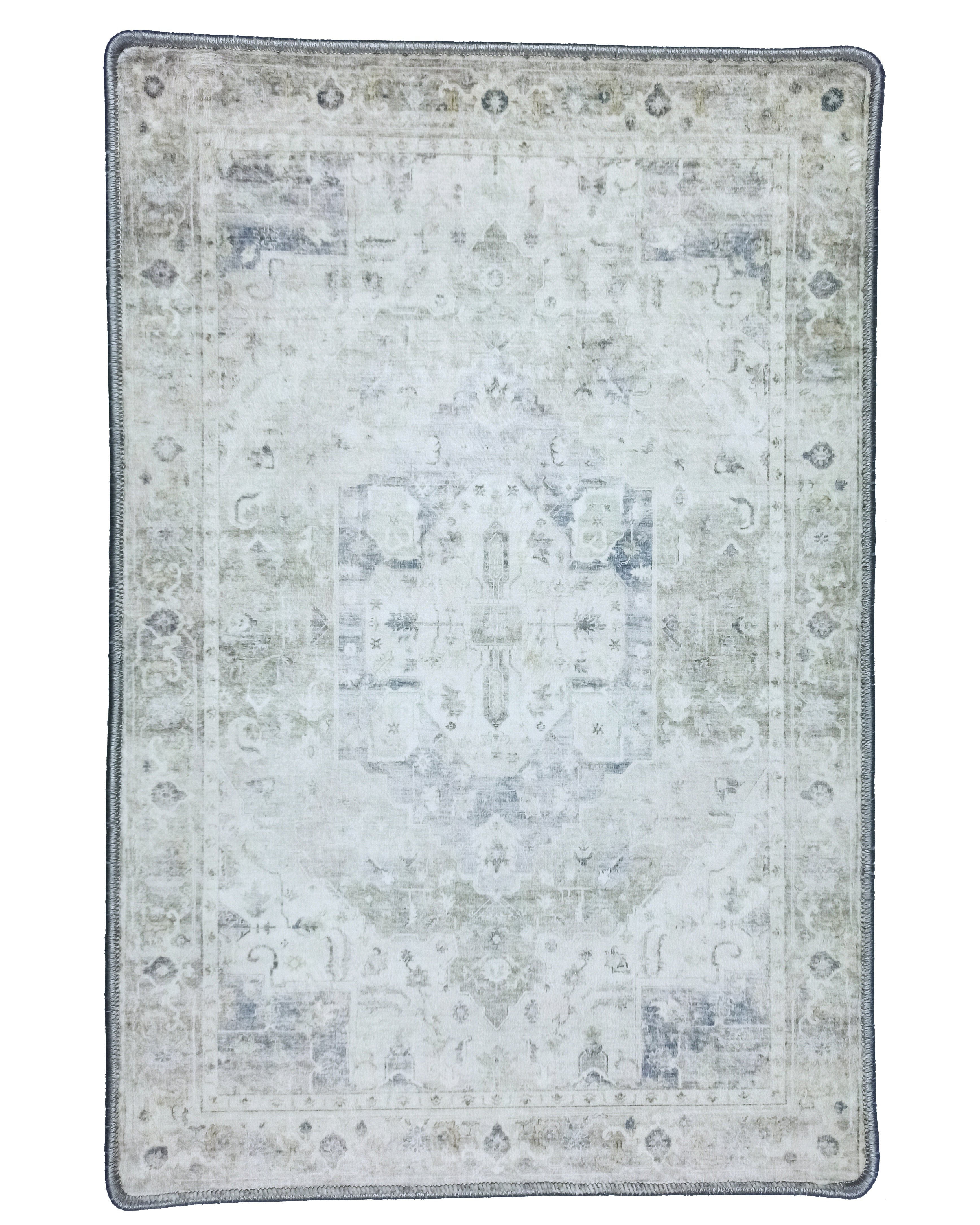 Landy Neutral Gray Heriz Persian 2x3 Rug