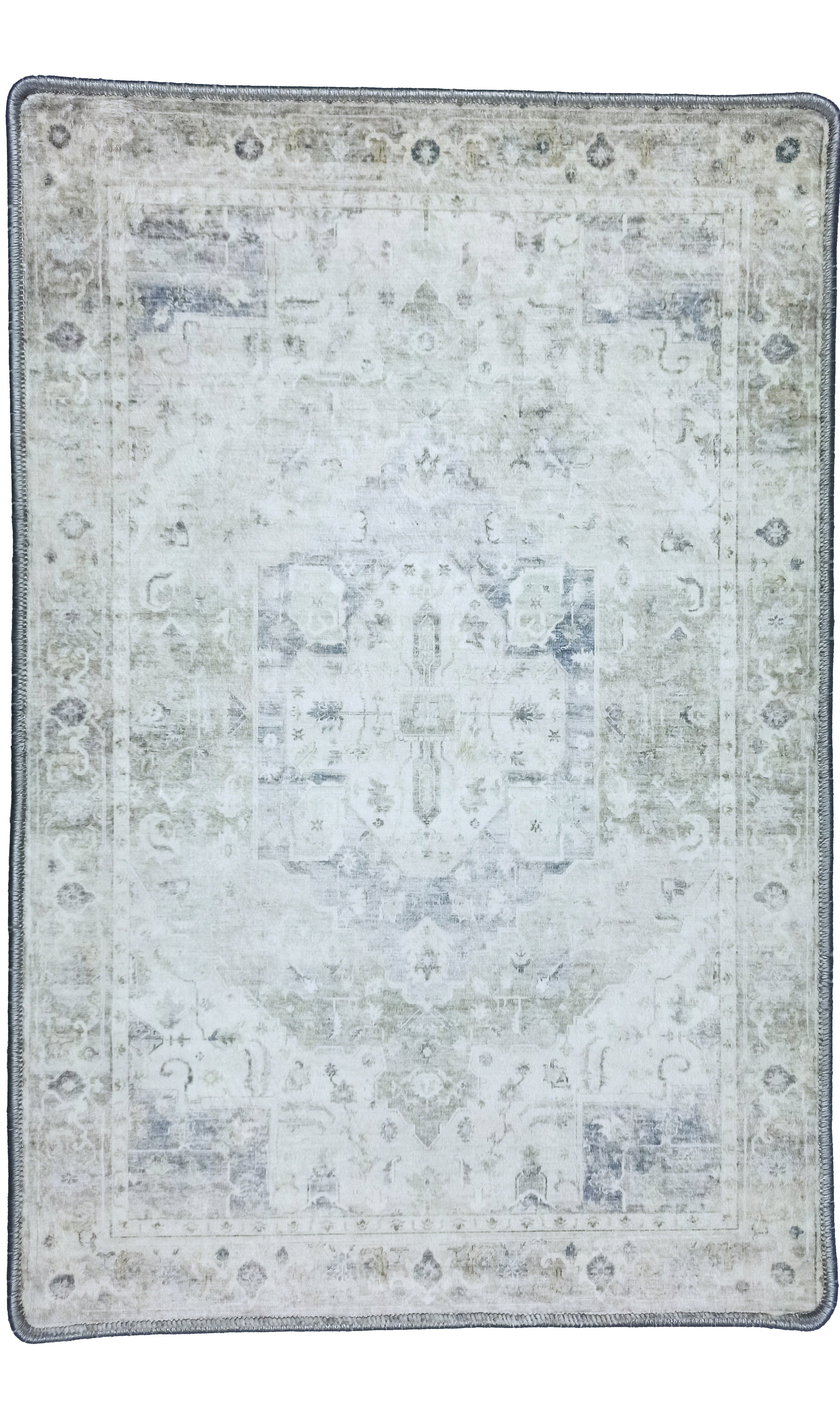 Landy Neutral Gray Heriz Persian 2x3 Rug