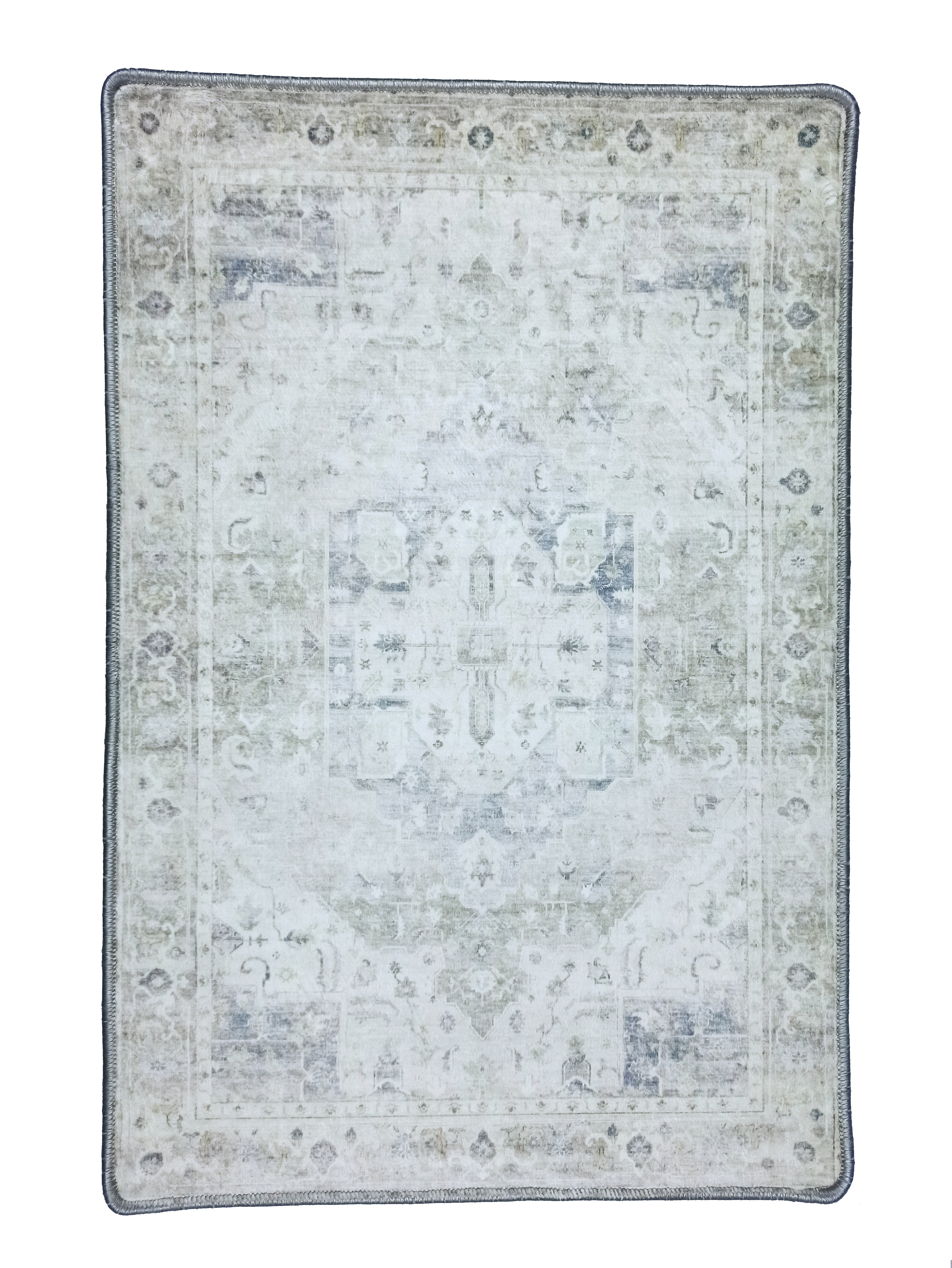 Landy Neutral Gray Heriz Persian 2x3 Rug