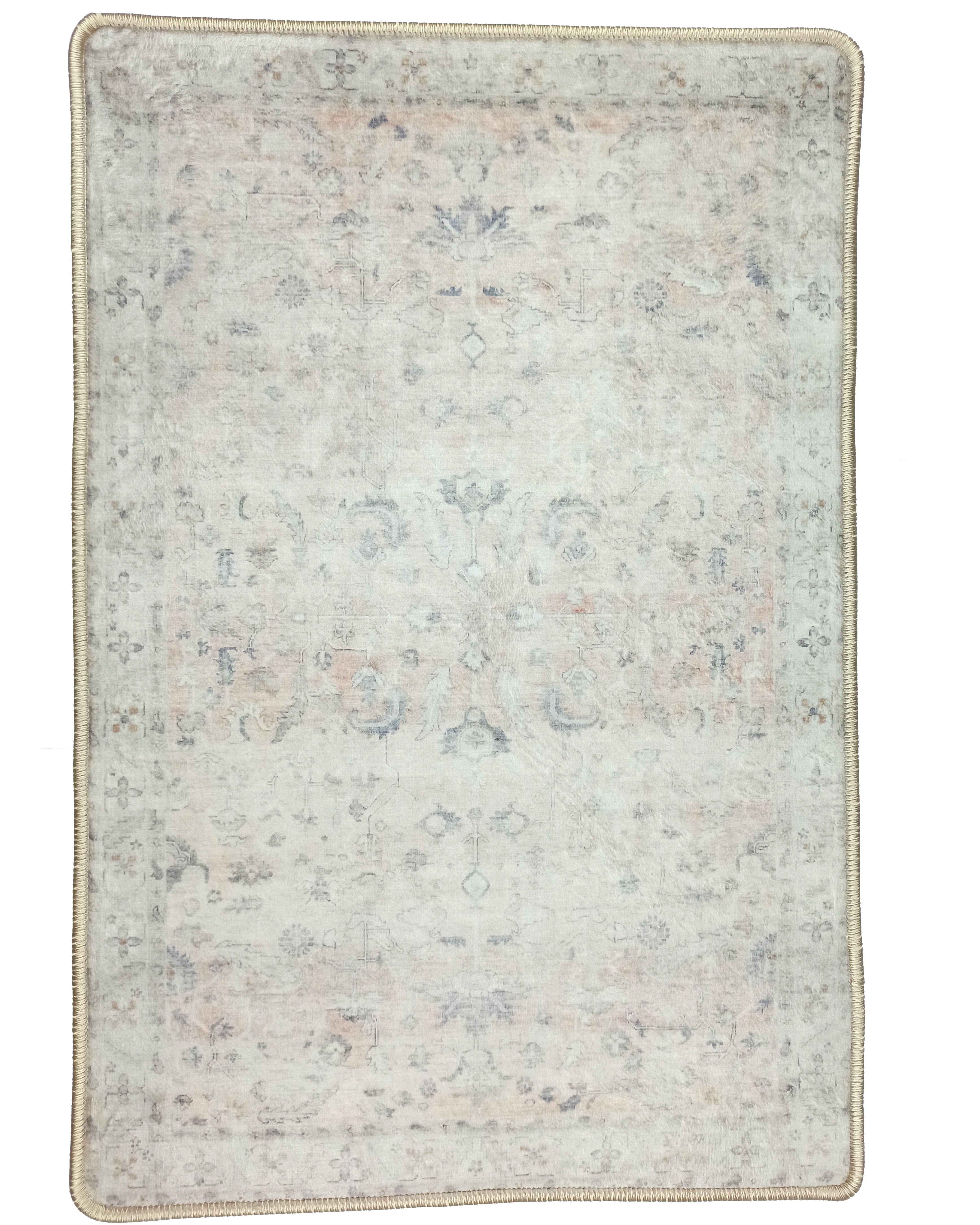 Azalea Neutral Beige Blush Orange Oushak 2x3 Rug