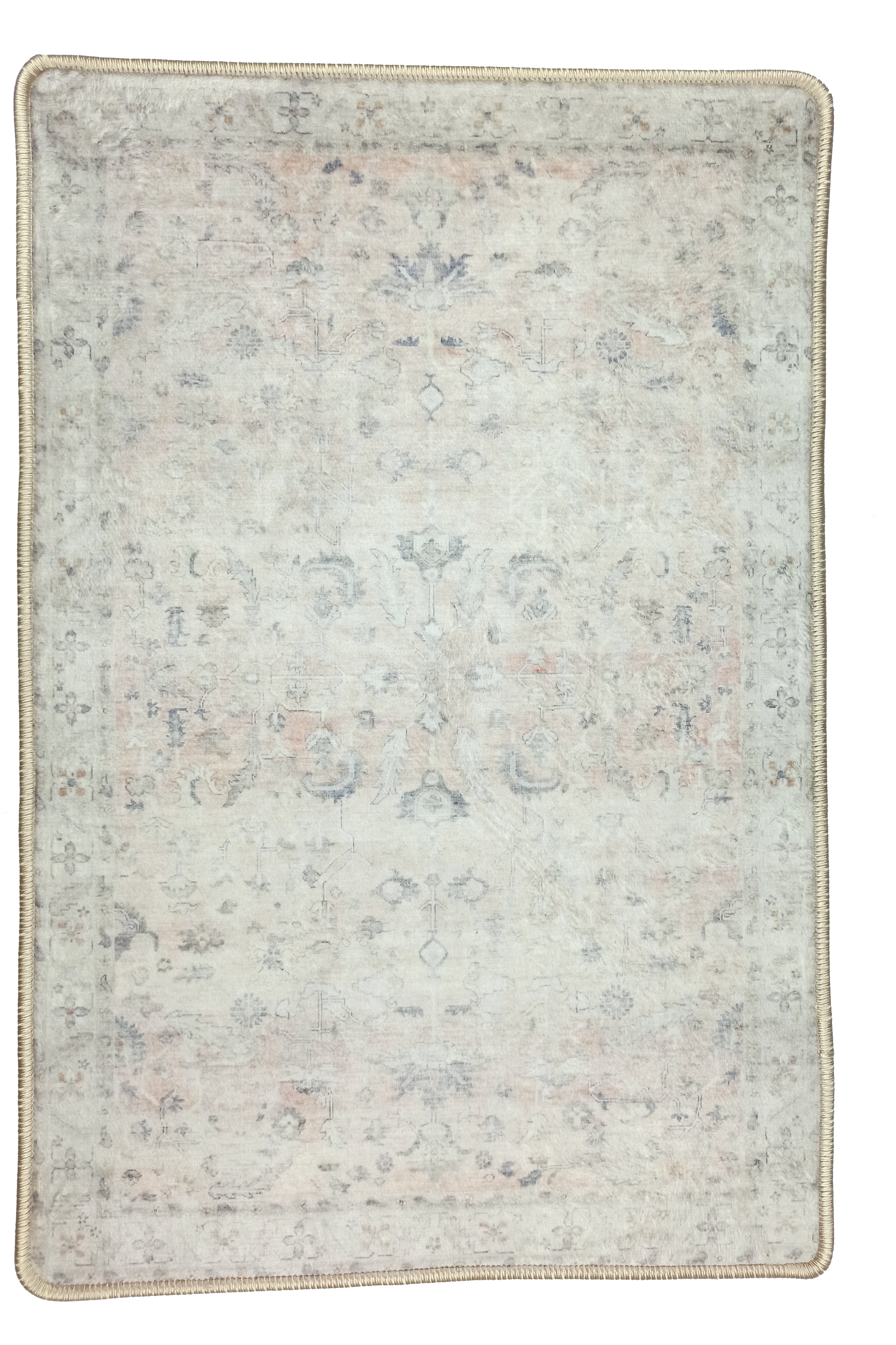 Azalea Neutral Beige Blush Orange Oushak 2x3 Rug