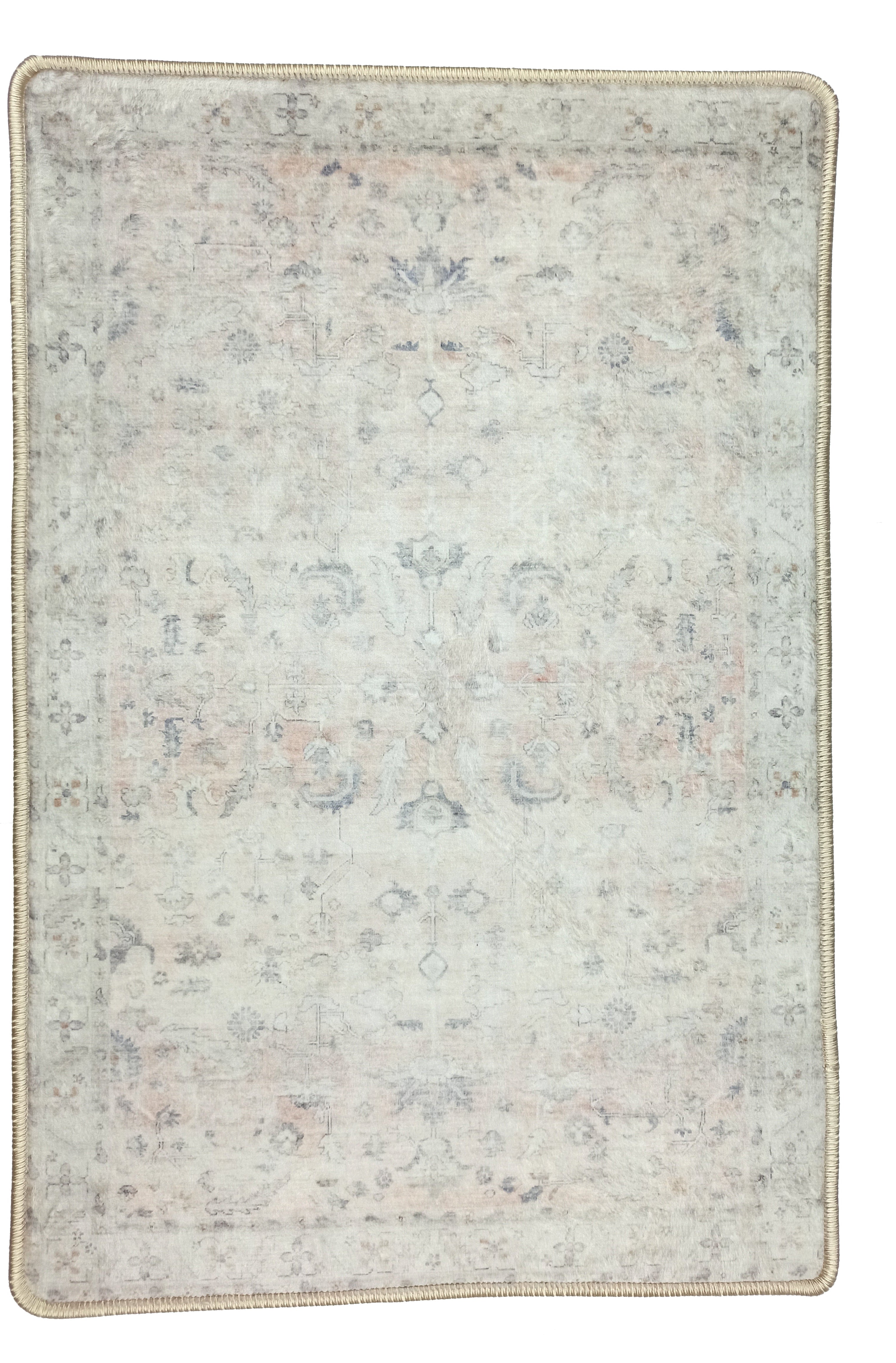 Azalea Neutral Beige Blush Orange Oushak 2x3 Rug